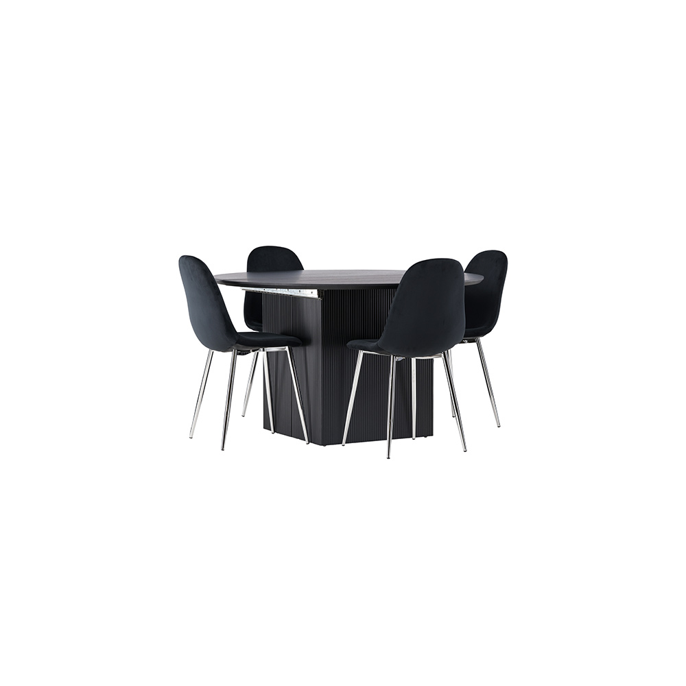 Matgrupp Venture Home Matilda med 4 Polar Sammet Stolar