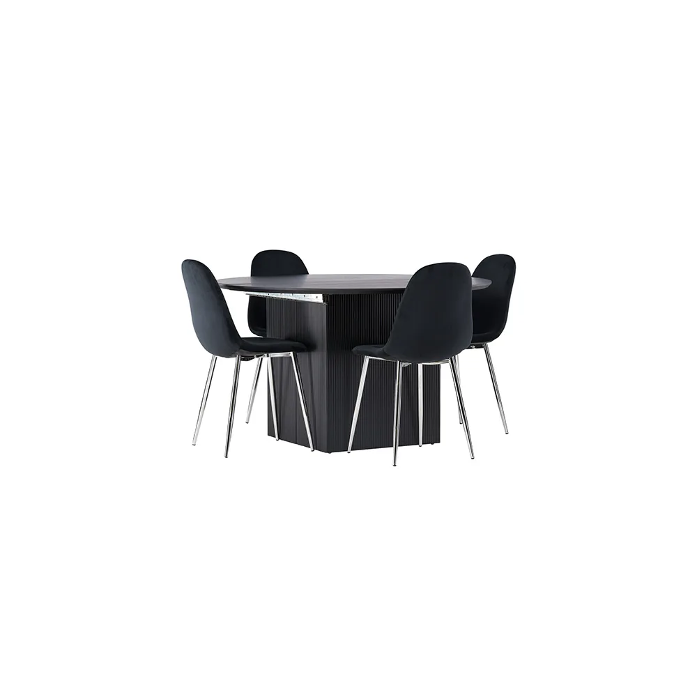 Matgrupp Venture Home Matilda med 4 Polar Sammet Stolar