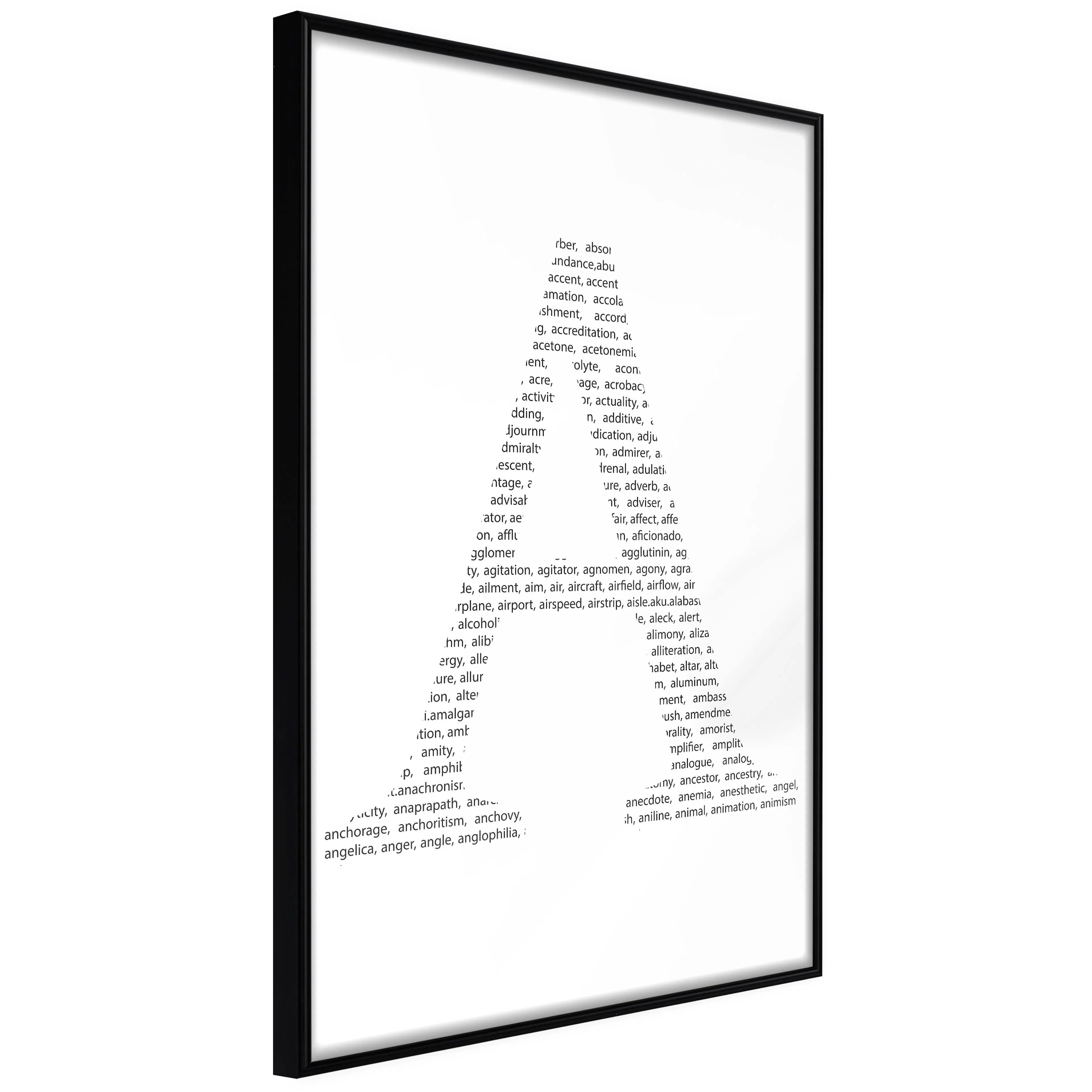 Affisch - Letter A [Poster] 40x60 Svart ram, 40x60 cm