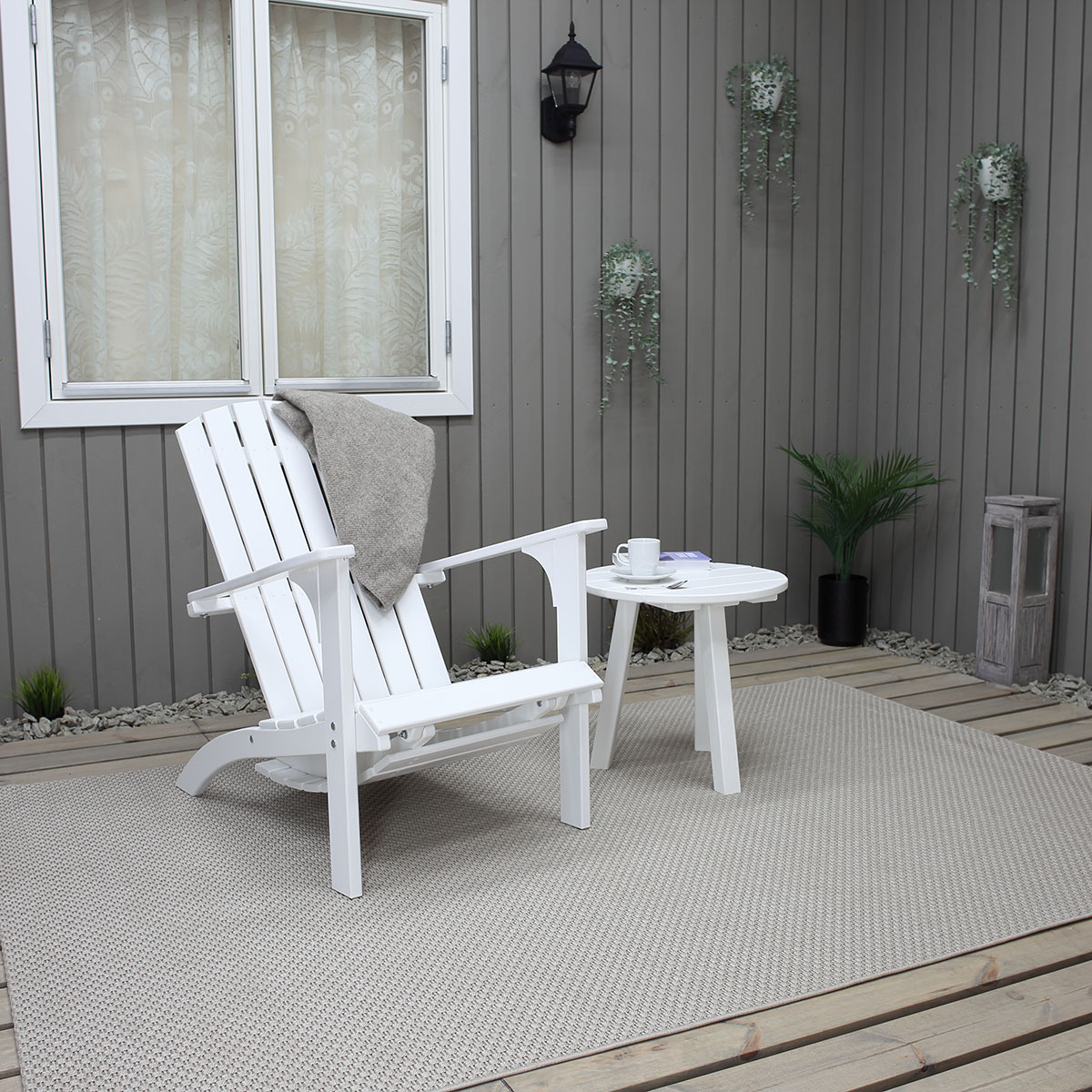 KUNGSHAMN deck chair incl. foot stool Vit
