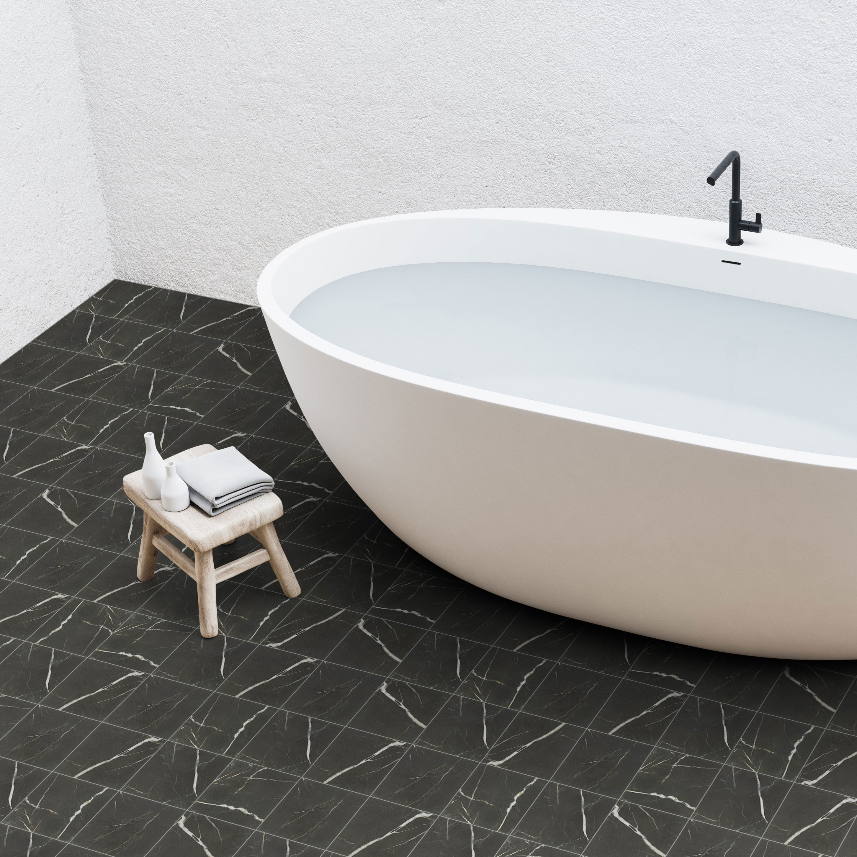 Klinker Ceramiche Keope Elements Lux Port Laurent Svart 15x15 cm