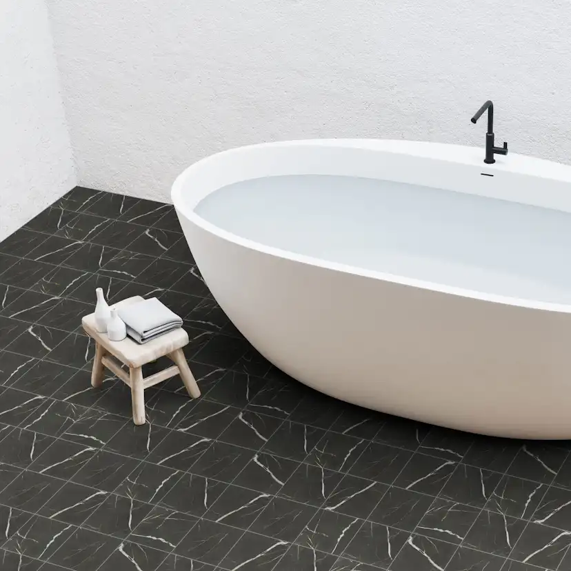 Klinker Ceramiche Keope Elements Lux Port Laurent Svart 15x15 cm