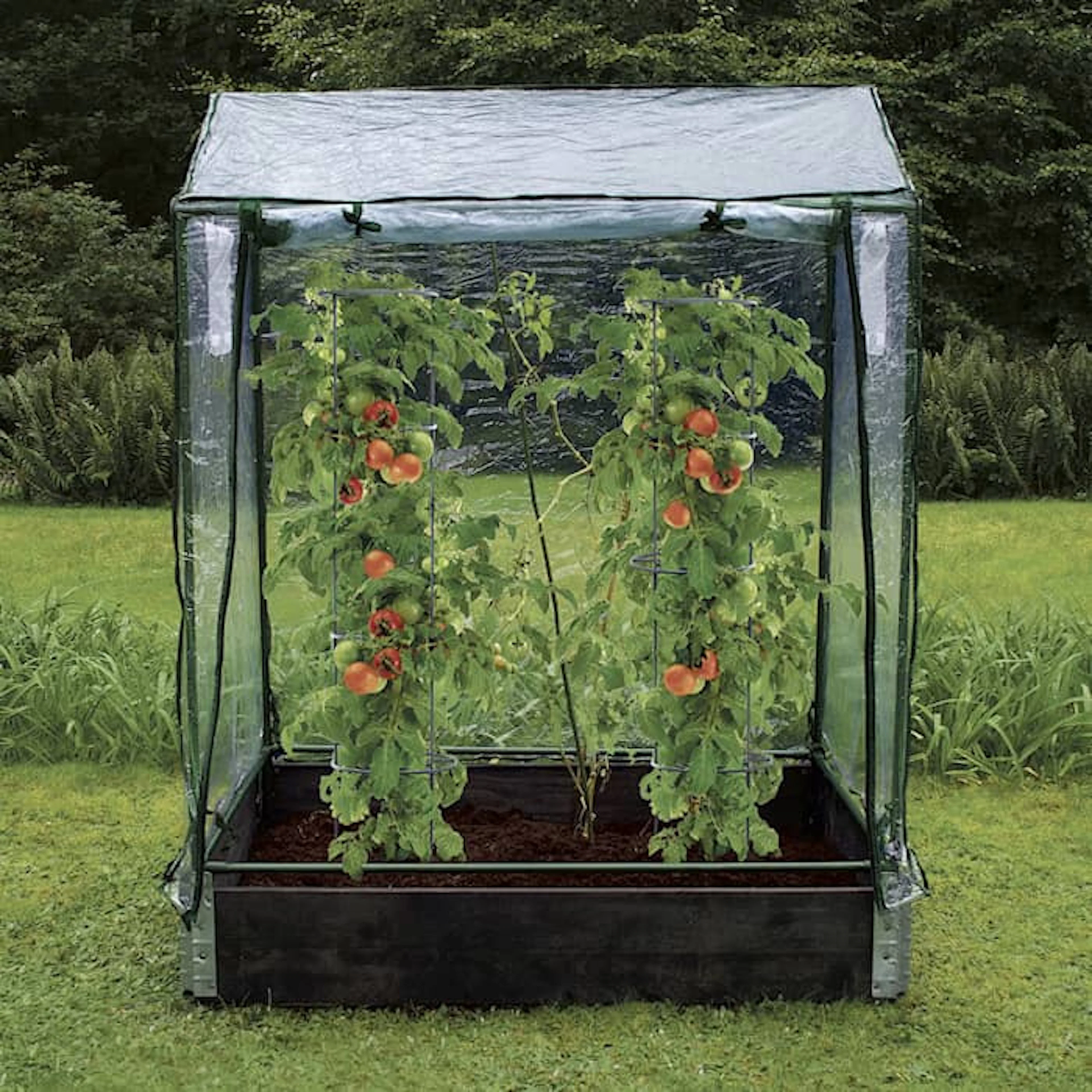 Drivhus Ryom Växthus för Pallkrage Hög, Väderbeständigt & Ventilerat med Flugnät