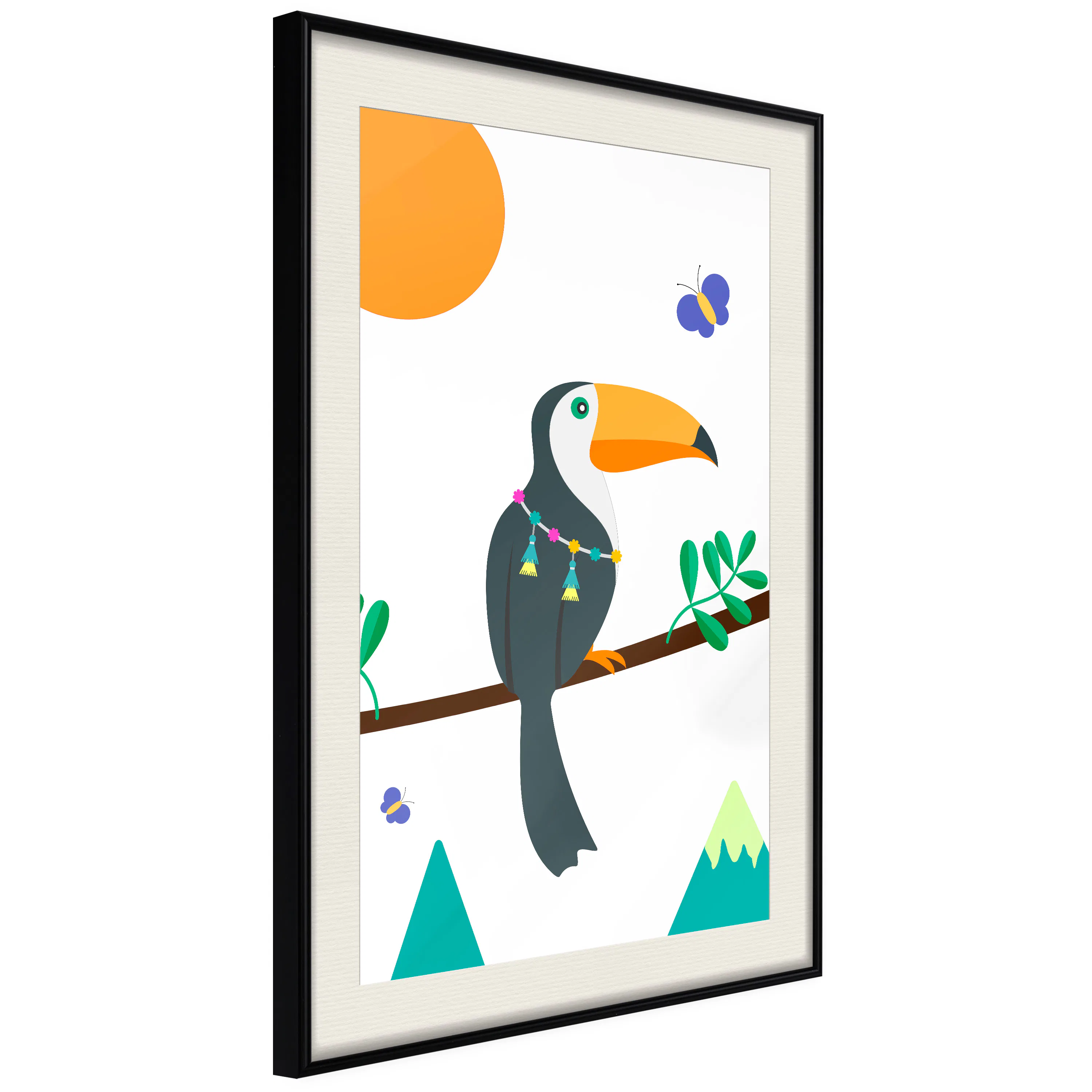 Poster Artgeist Affisch Toucan And Butterflies