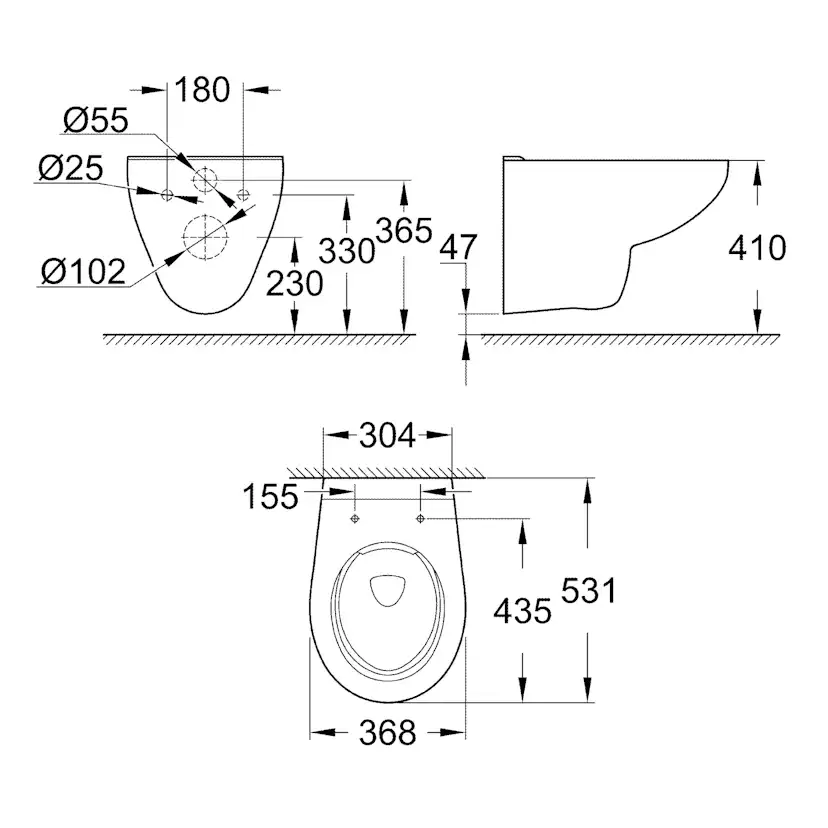 Vägghängd Toalettstol Grohe Bau Ceramic 39427