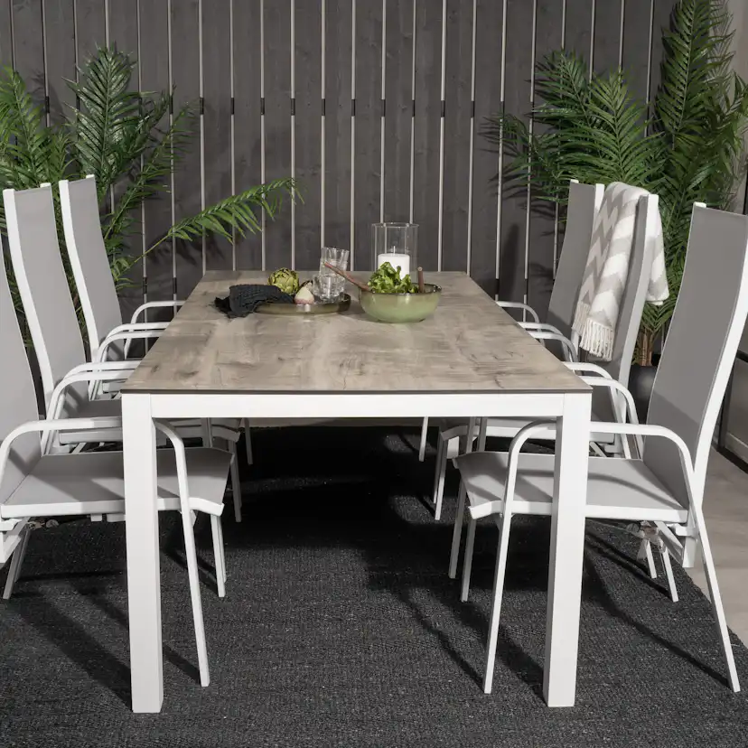 Matgrupp Utomhus Venture Home Lea 205 med 6 Copacabana Trädgårdsstolar