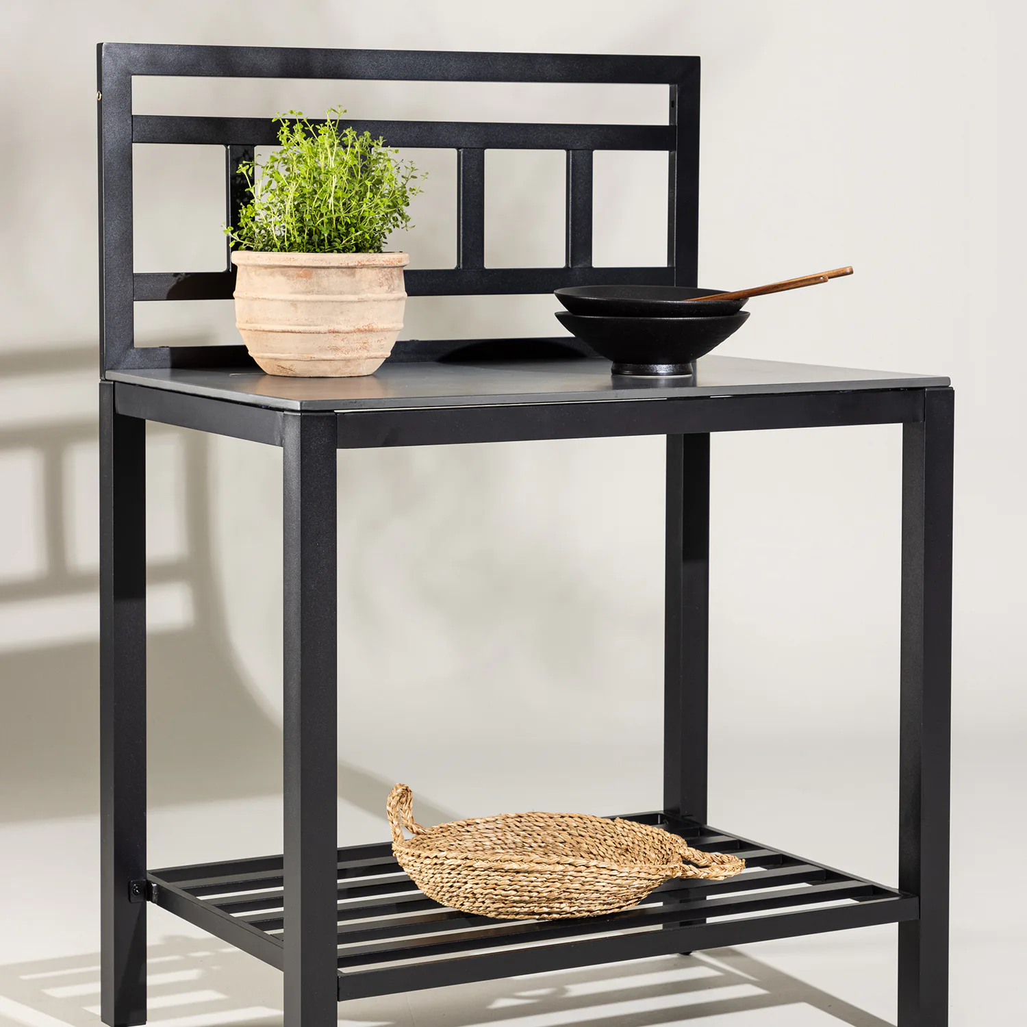 Alicante garden kitchen table w/o hole black/fiber concrete Utan vaskhål