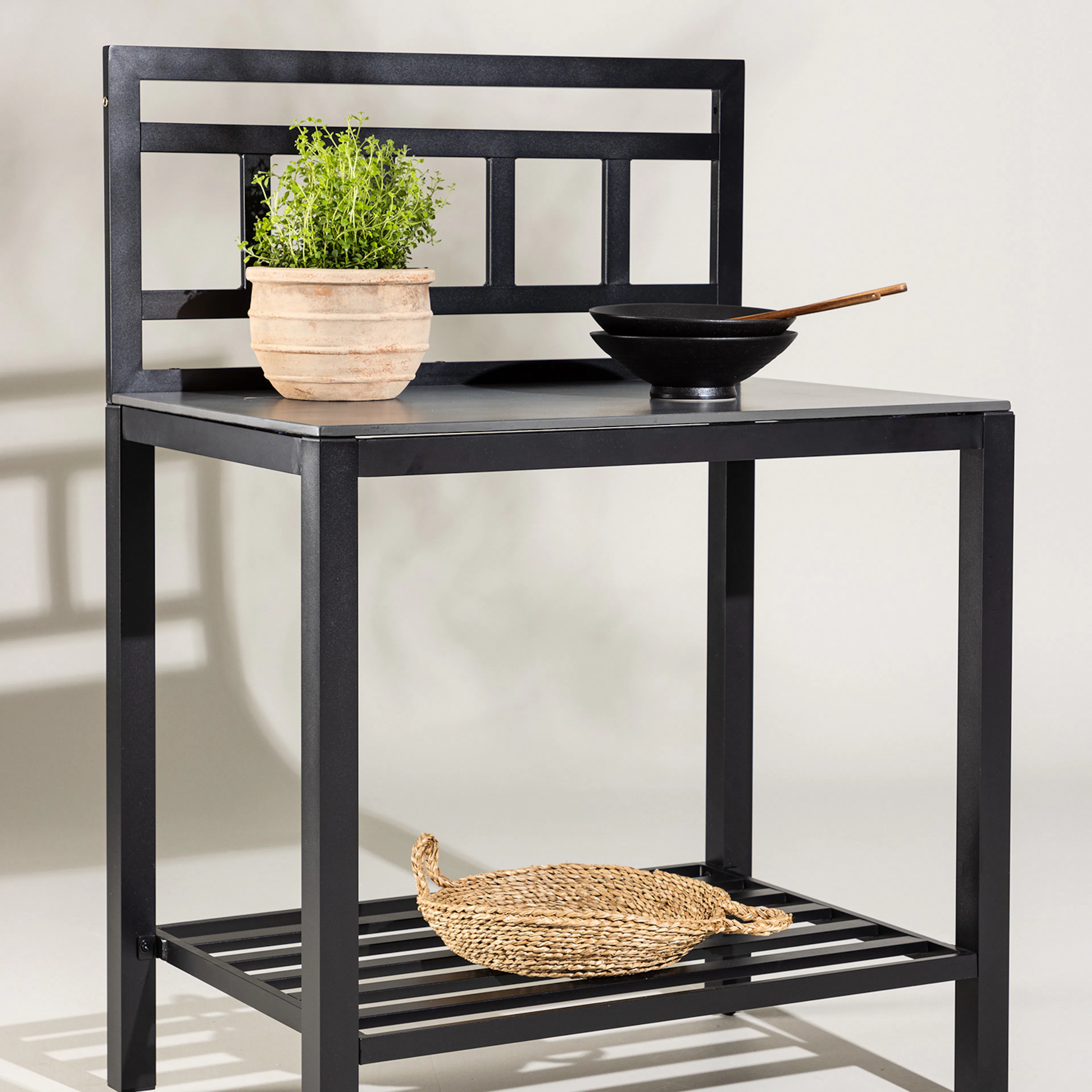 Alicante garden kitchen table w/o hole black/fiber concrete Utan vaskhål
