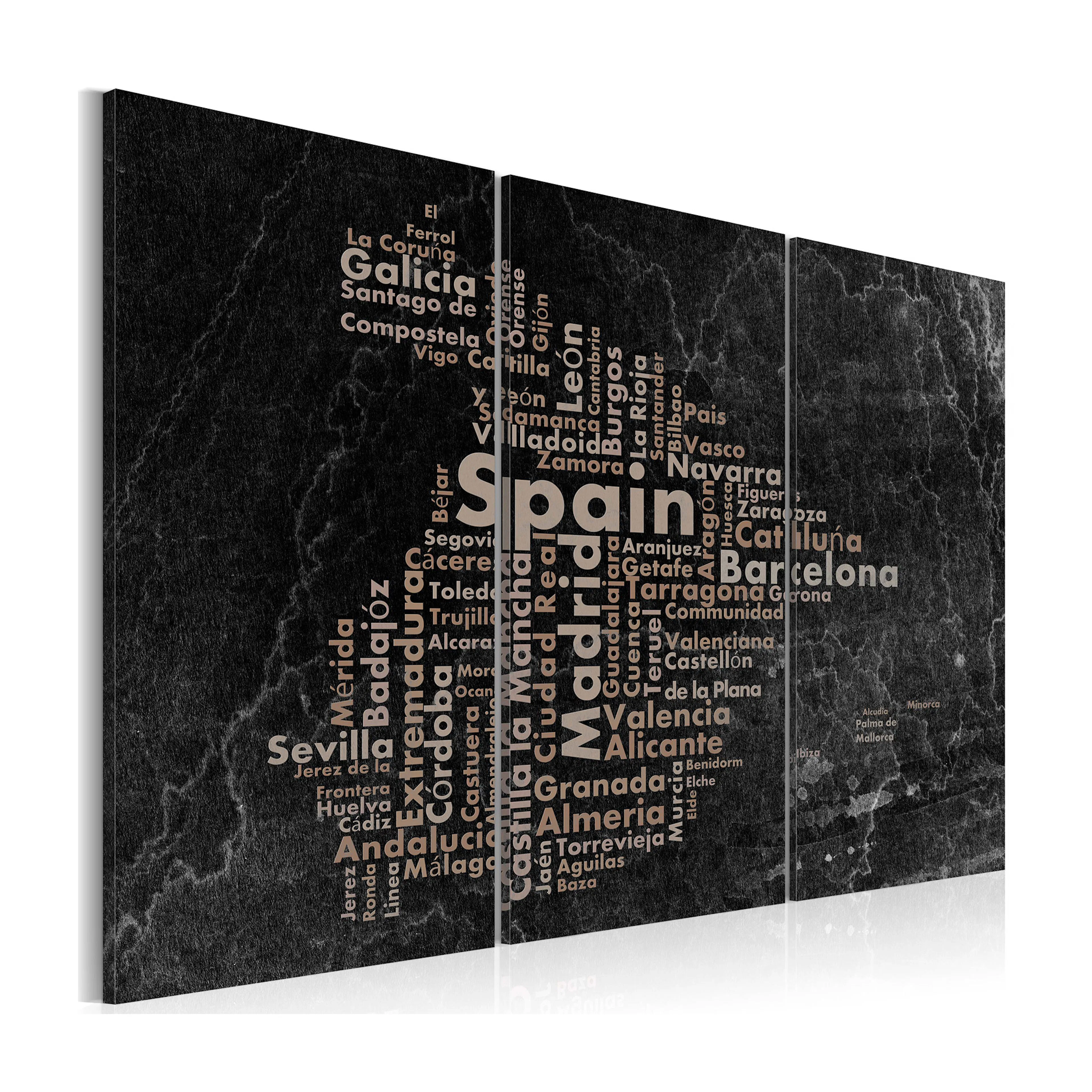 Tavla Arkiio Text Map Of Spain On The Blackboard Triptych