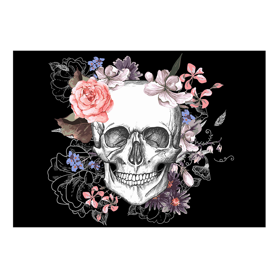 Fototapet Arkiio Skull And Flowers