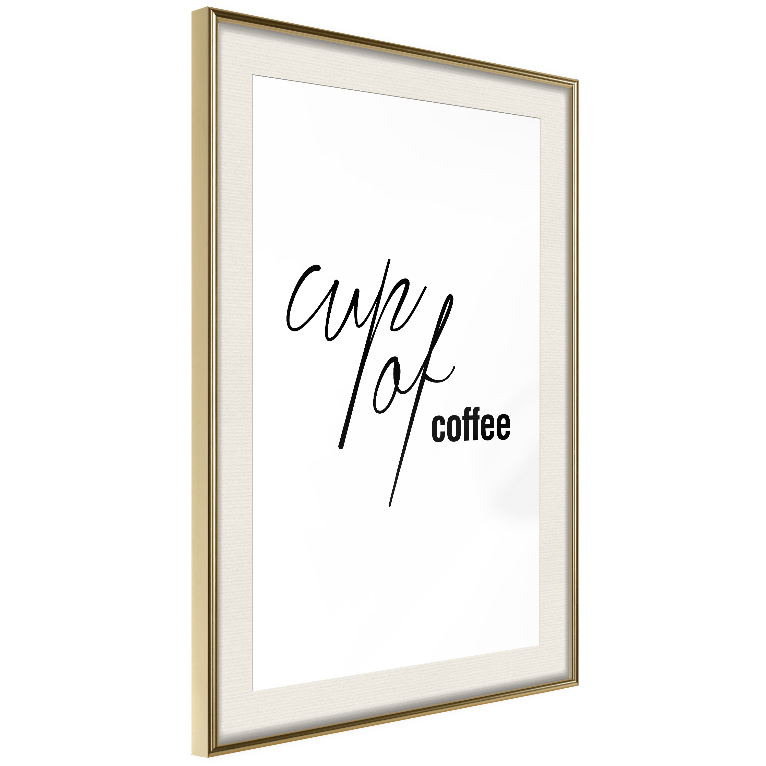 Affisch - Cup of Coffee [Poster] 40x60 Guld ram med passepartout, 40x60 cm
