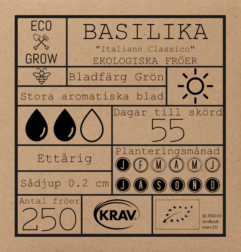 Fröpåse Eco Grow Basilika Italiano Classico