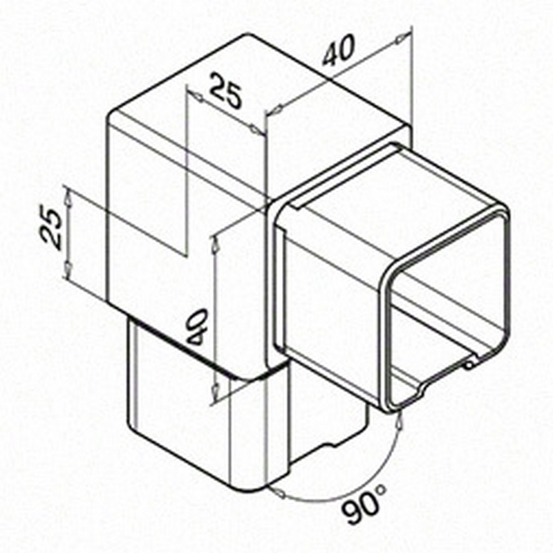 Koppling Herrljunga Ledstångsfabrik 90° Utomhus