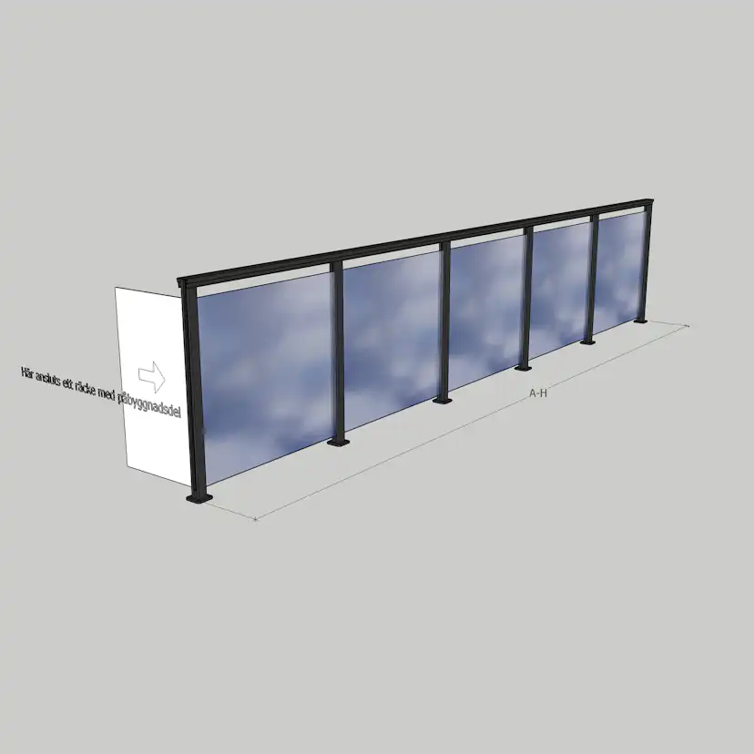 Glasräcke Novoroom Komplett Sektion A-H