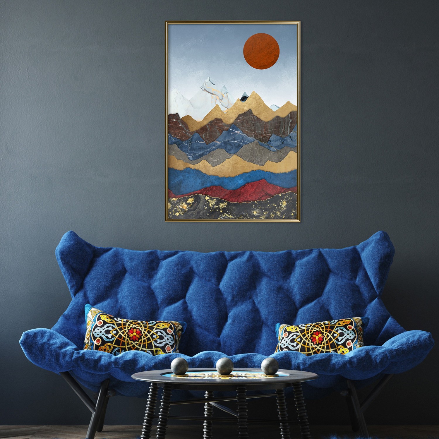 Affisch - Colombia's Heart [Poster] 40x60 Guld ram, 40x60 cm