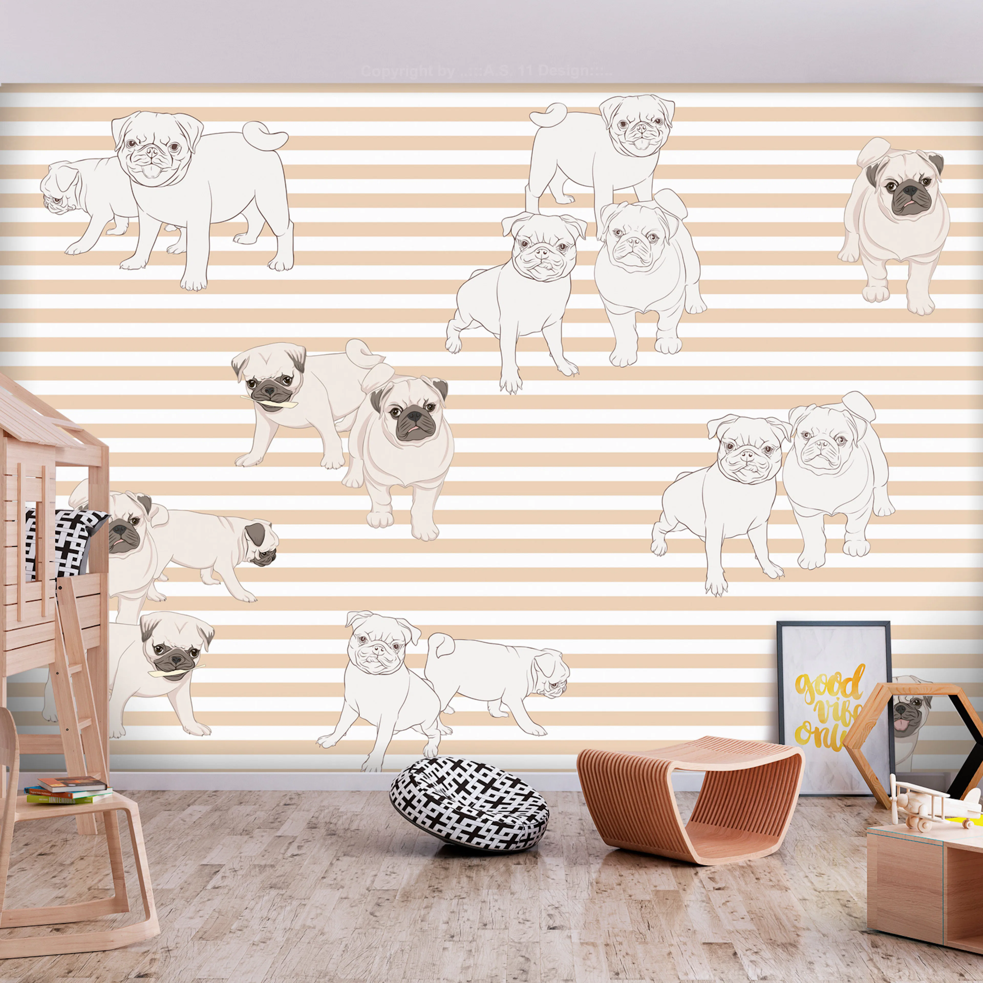 Fototapet - Playful Dogs 450x315 450x315 cm