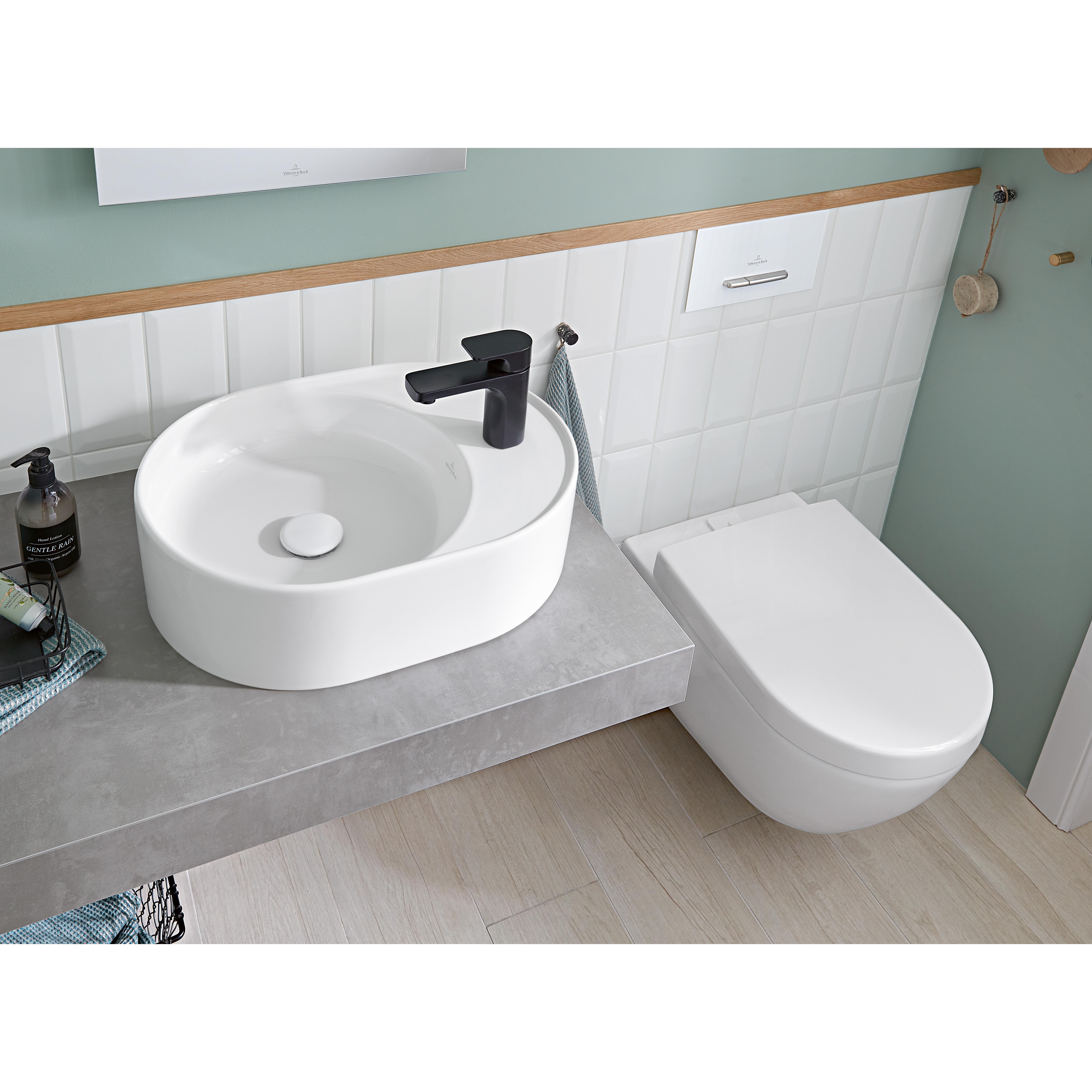 Spolknapp Villeroy & Boch ViConnect installationssystemen 92 Blankgrått glas
