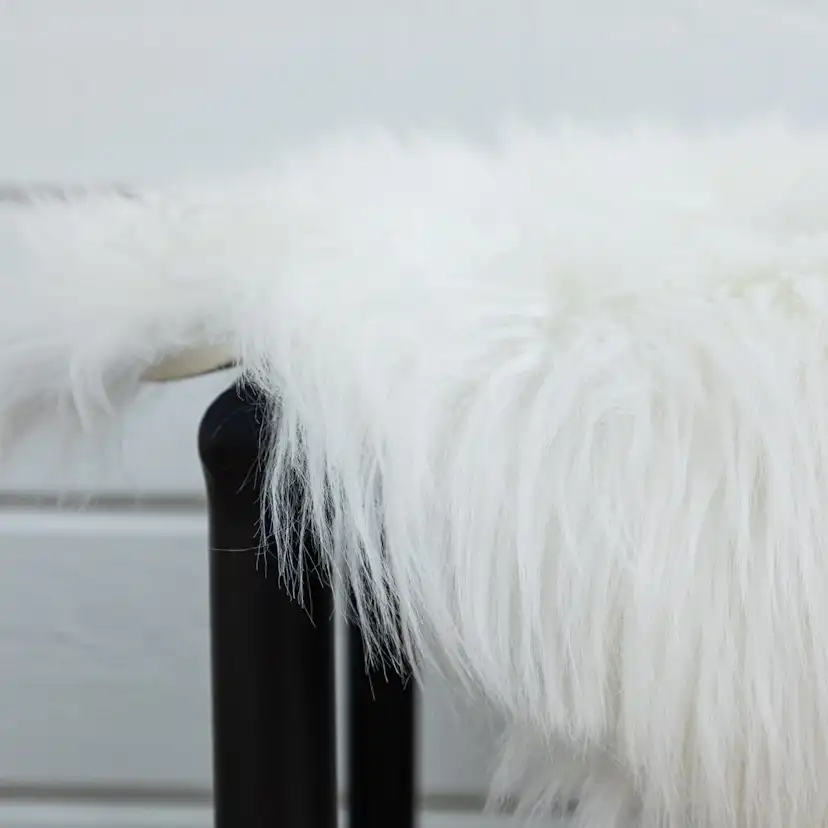 Katy Polyester Fake Fur - 180*55-Pläd-White Vit
