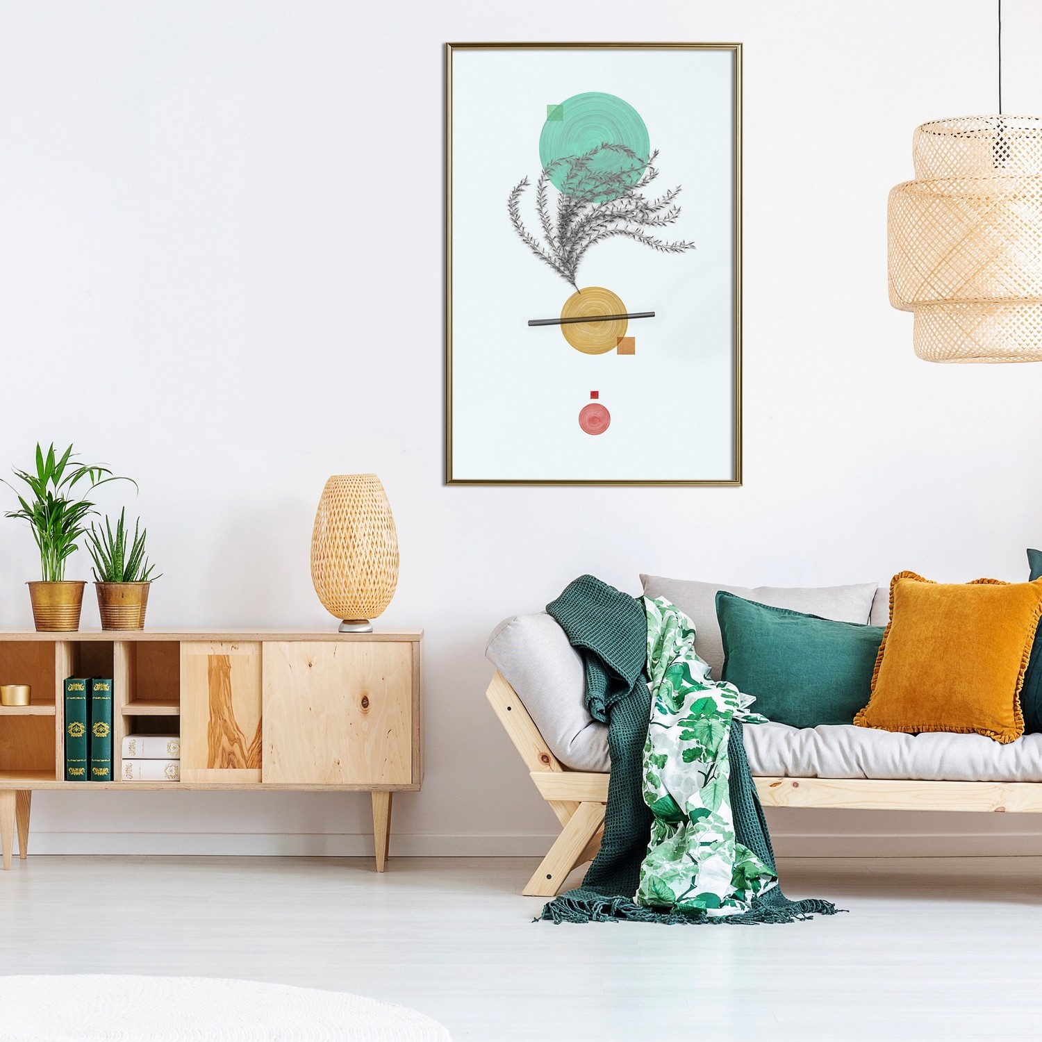 Affisch - Plant Composition [Poster] 40x60 Guld ram, 40x60 cm