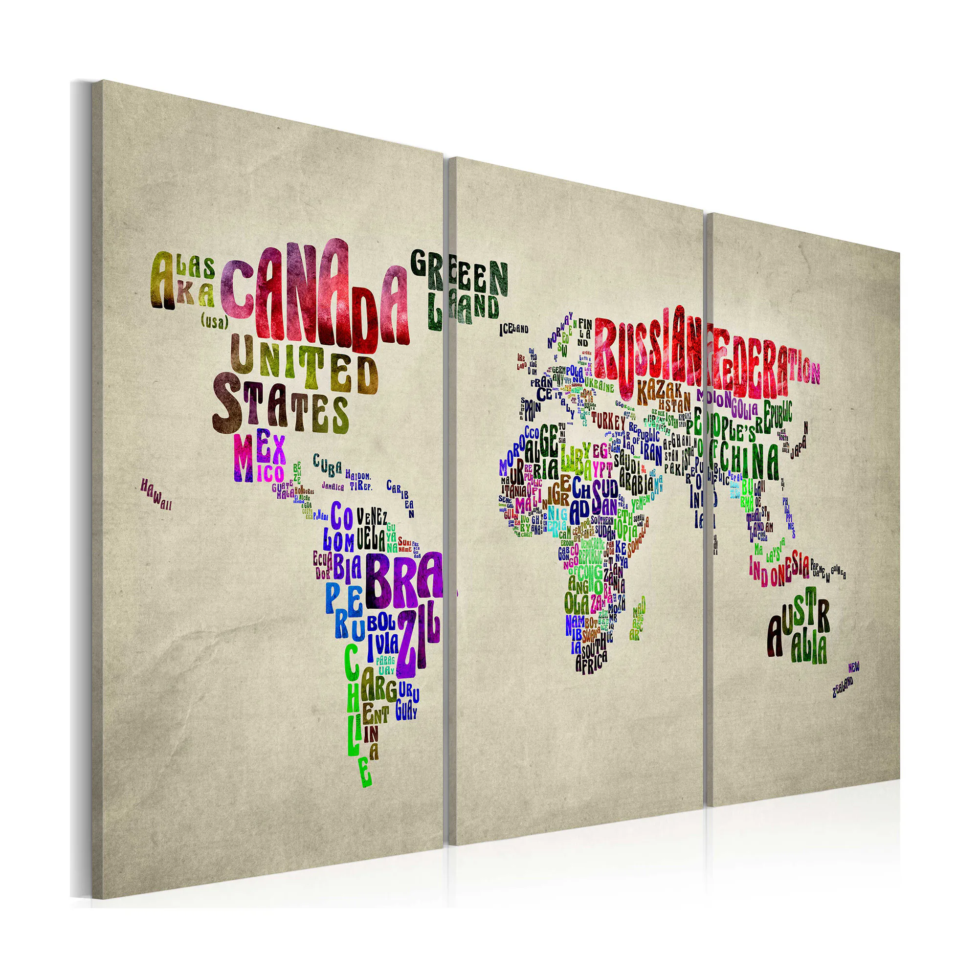 Tavla Arkiio Färgglada Länder Triptych