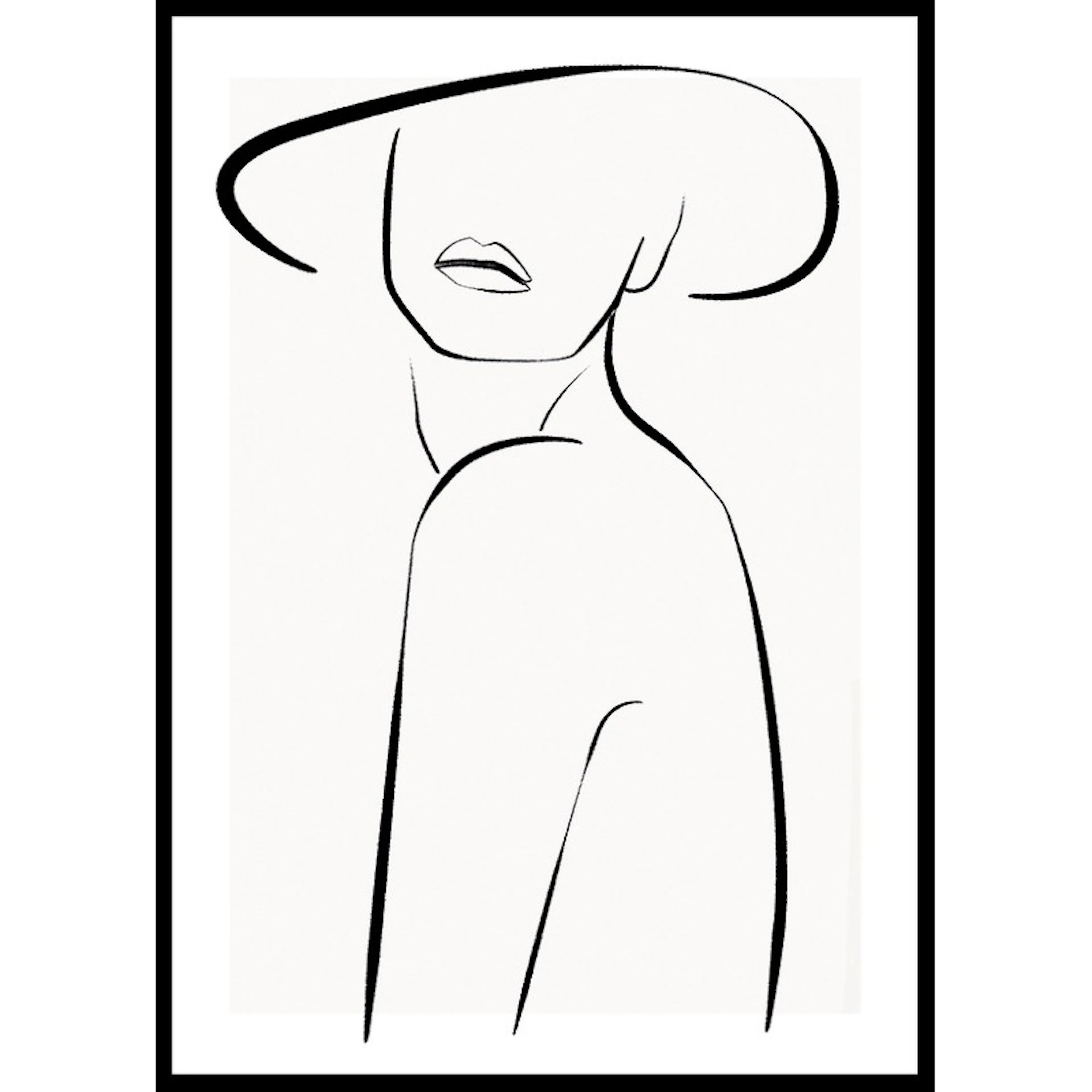 Poster Gallerix Posing In Hat Line Art