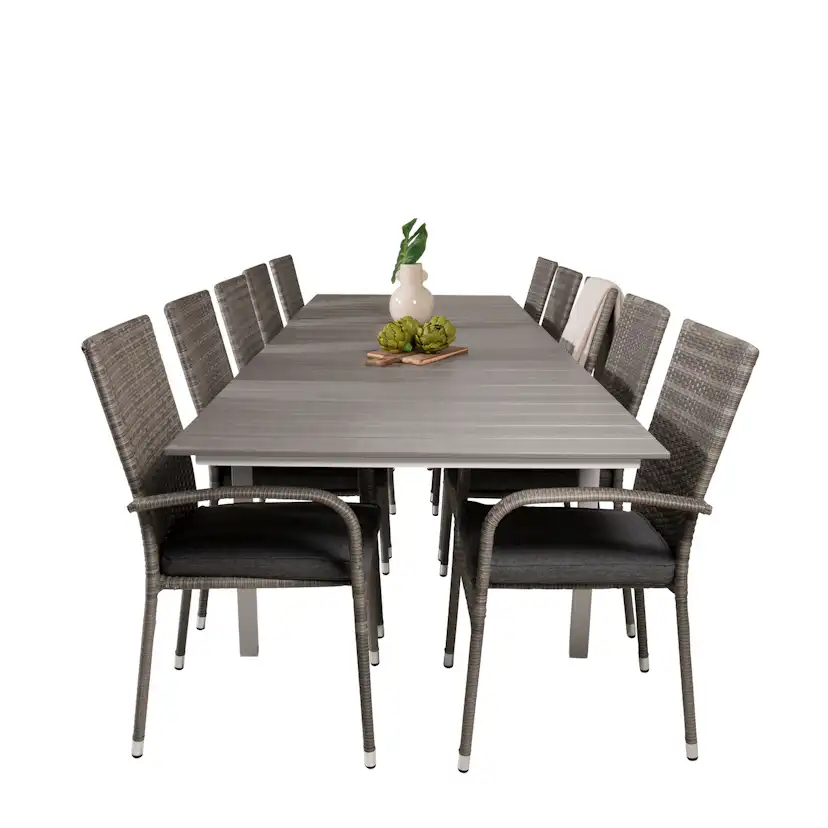 Levels Dining Table 224/324*100 - White Alu / Grey Aintwood Vit/Grå