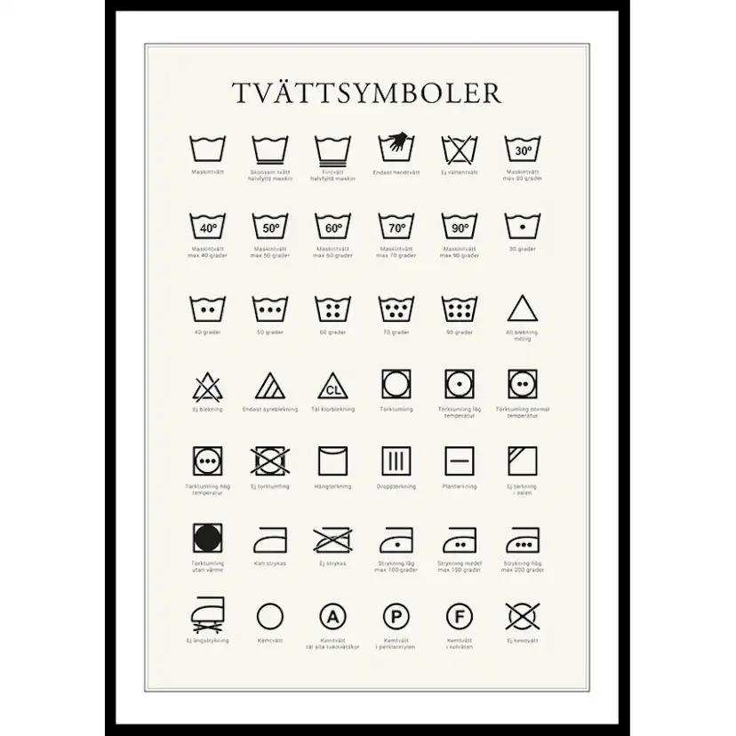 Tvättsymboler No2 50x70 50x70 cm