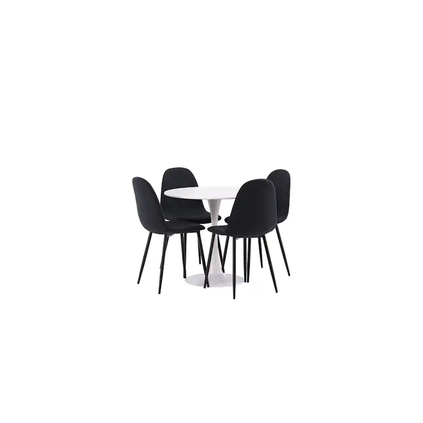 Matgrupp Venture Home Hamden Ø80 cm med 4 Polar stolar