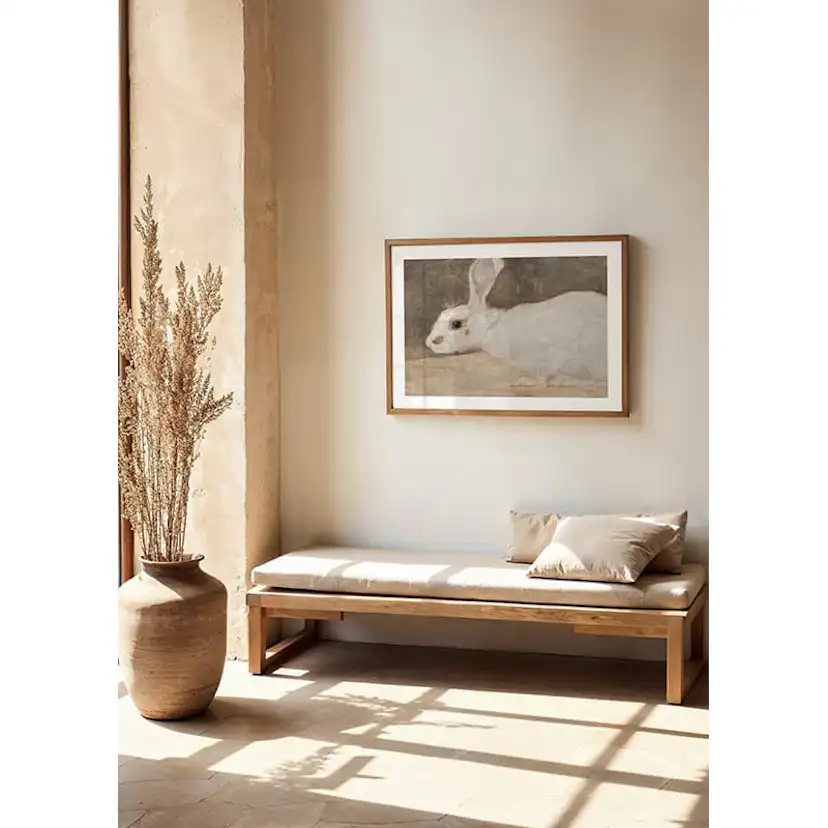 Poster Gallerix Witte Konijn By Jan Mankes