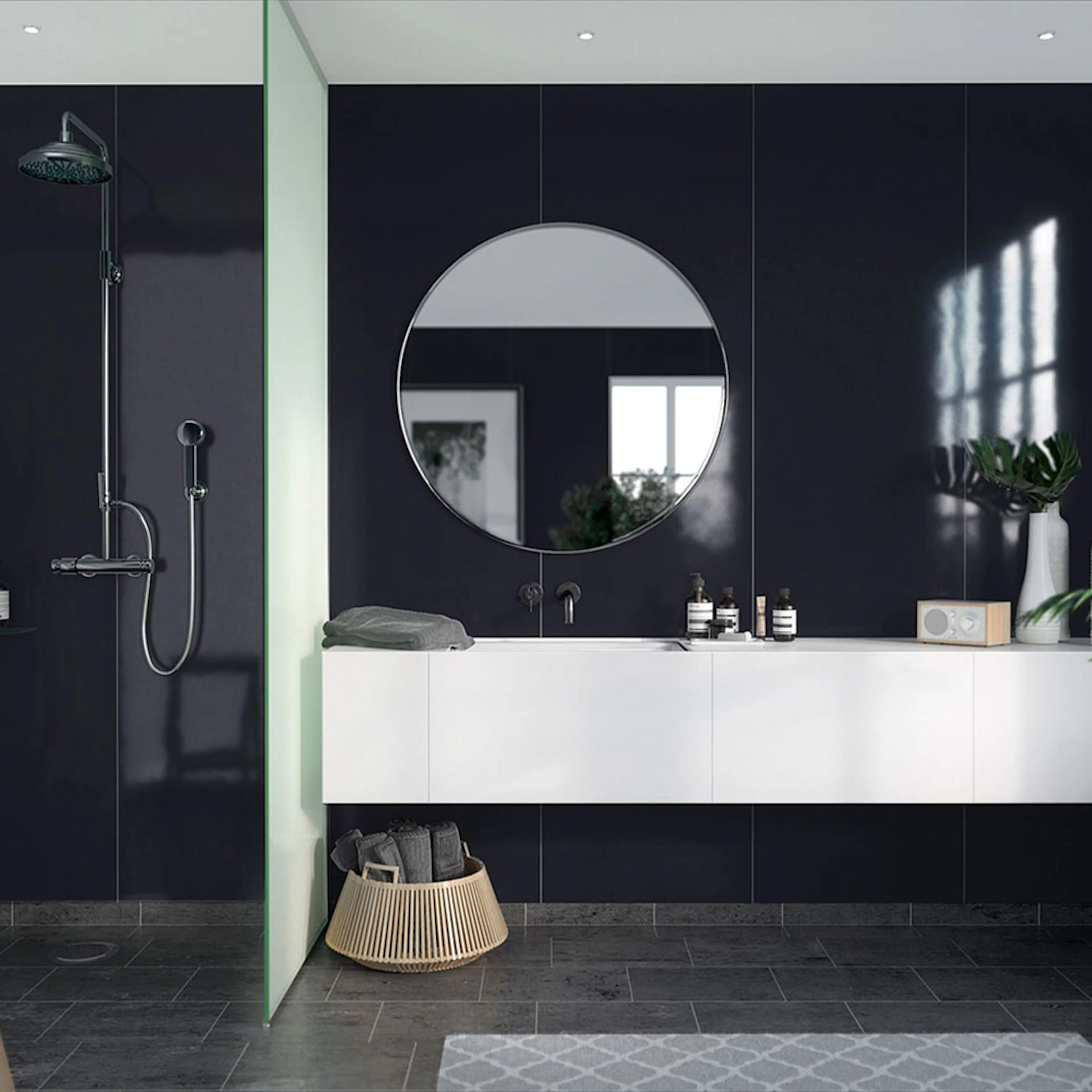 Våtrumsskiva Fibo New York Black 2124-M10 HG