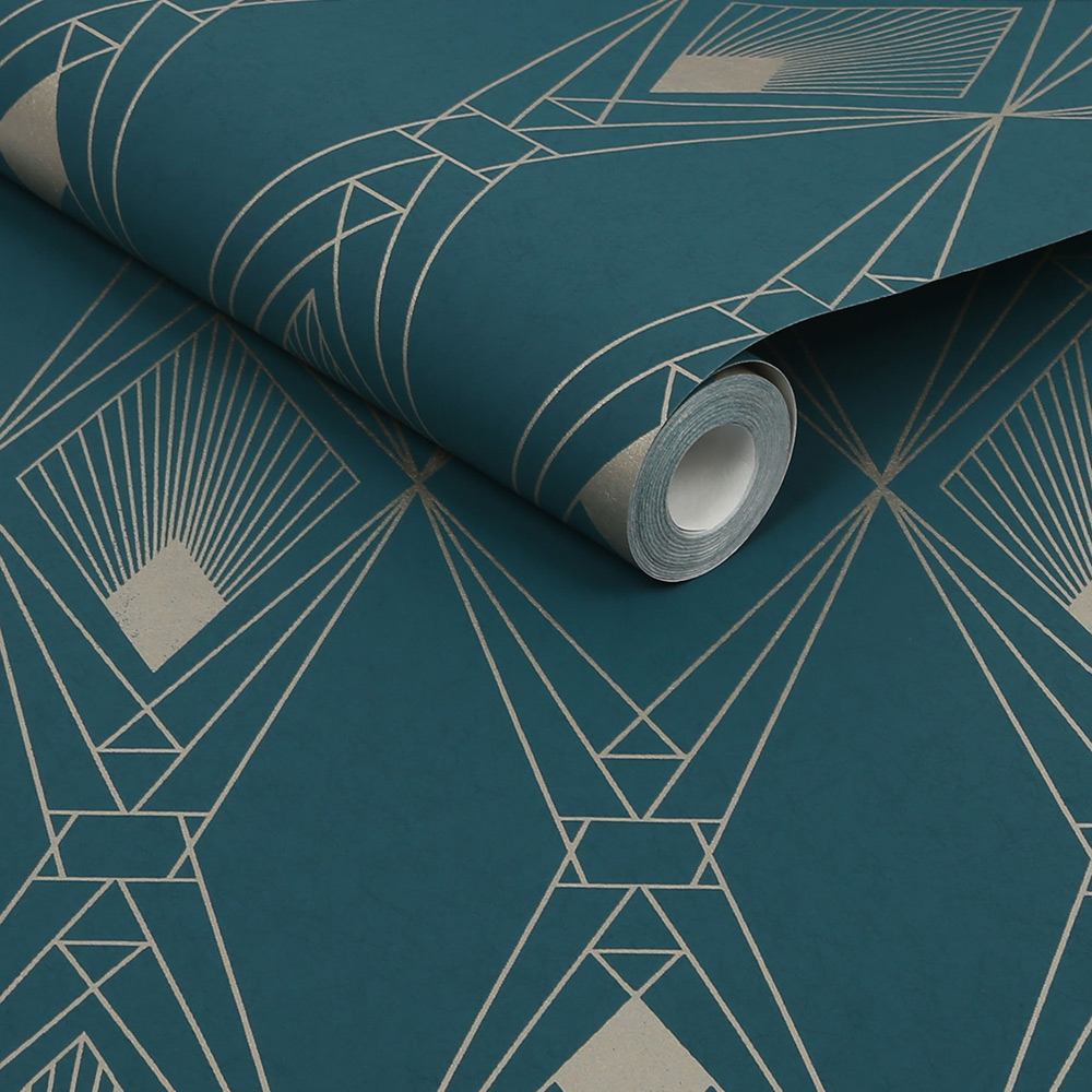 Tapet NEXT Deco Geometric Teal
