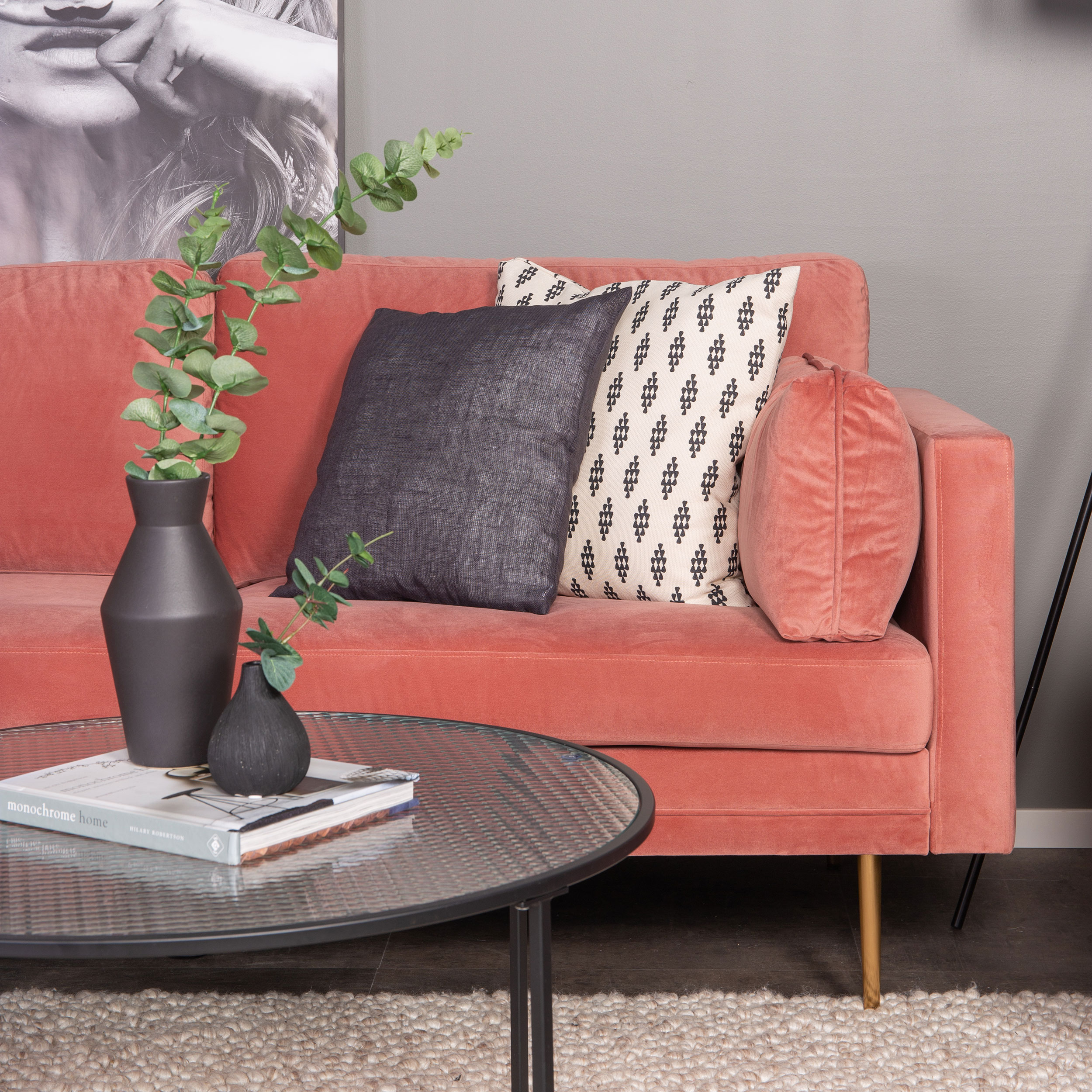 3-sitssoffa Venture Home Boom Sammet