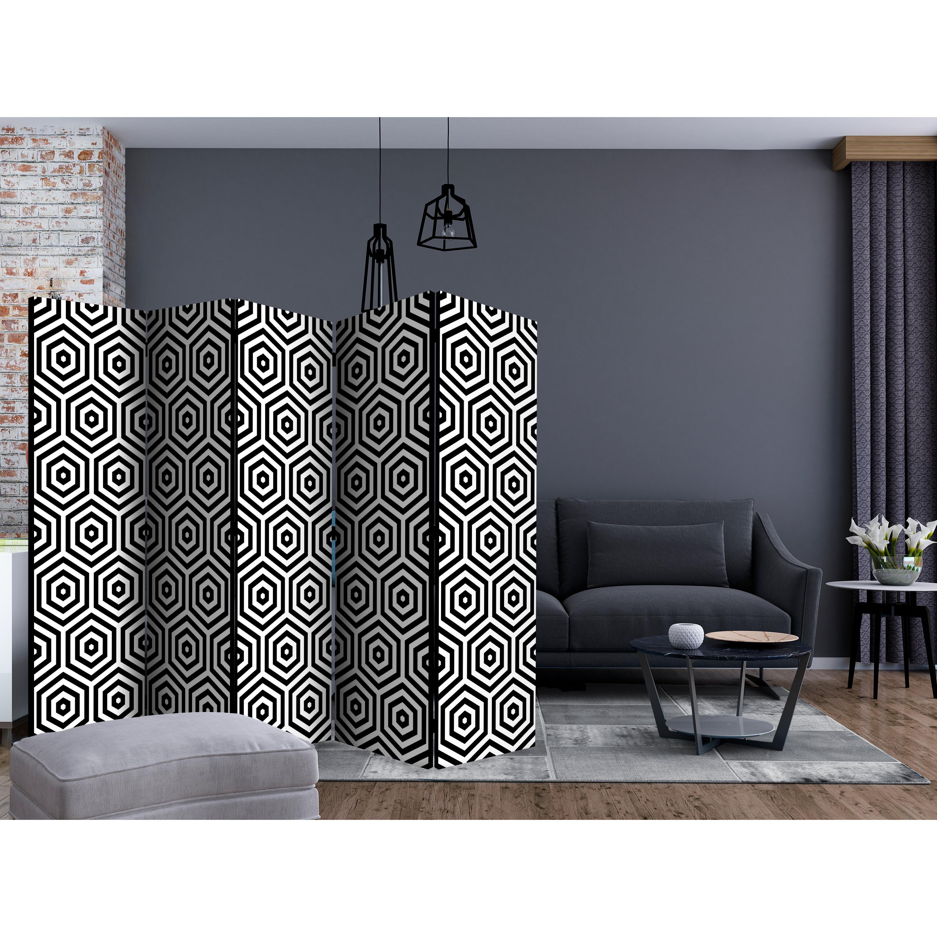 Rumsavdelare Arkiio Black and White Hypnosis II 225x172 cm