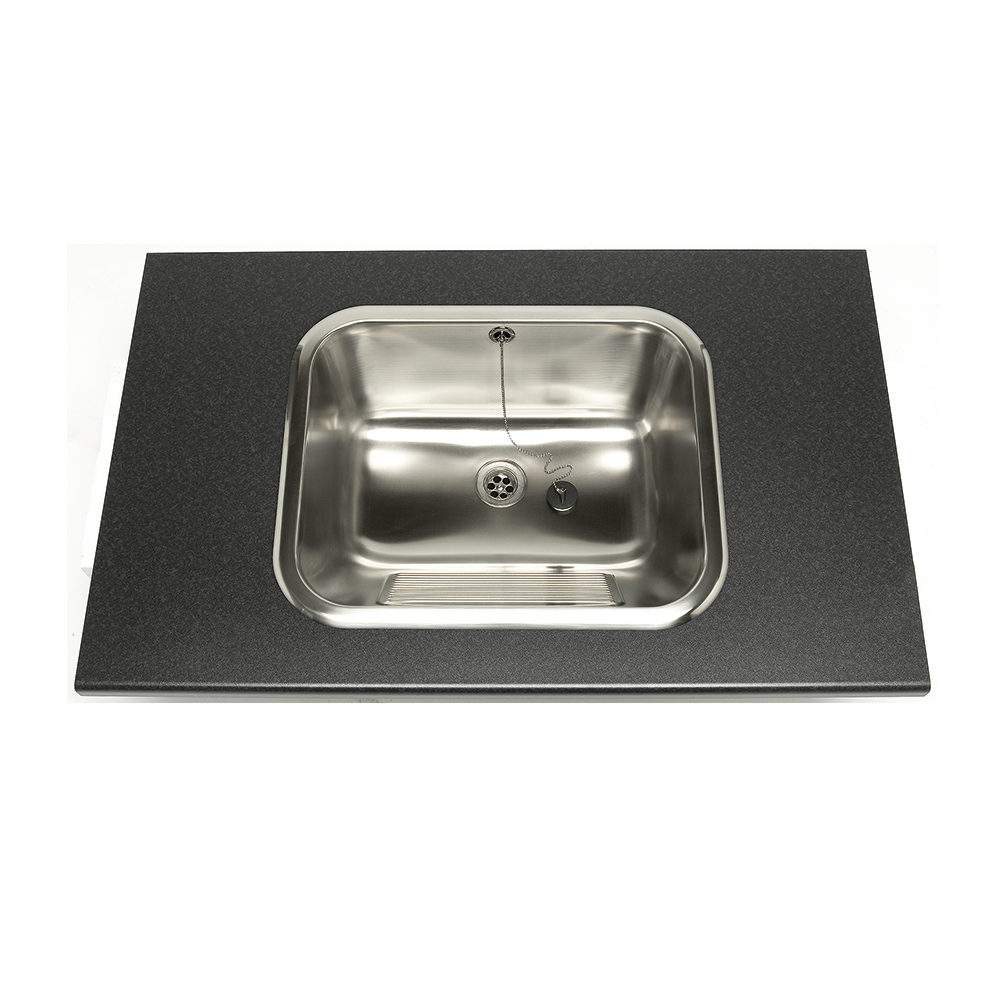 Tvättlåda Nimo TL60 Rostfri Handtvättlåda med Bräddavlopp & Ventil