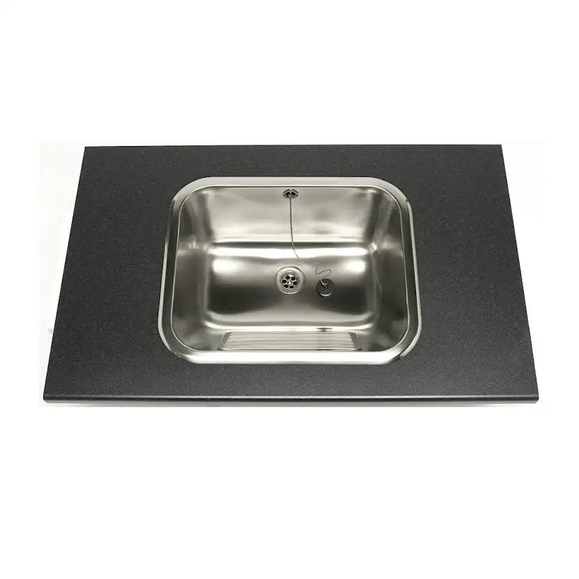 Tvättlåda Nimo TL60 Rostfri Handtvättlåda med Bräddavlopp & Ventil