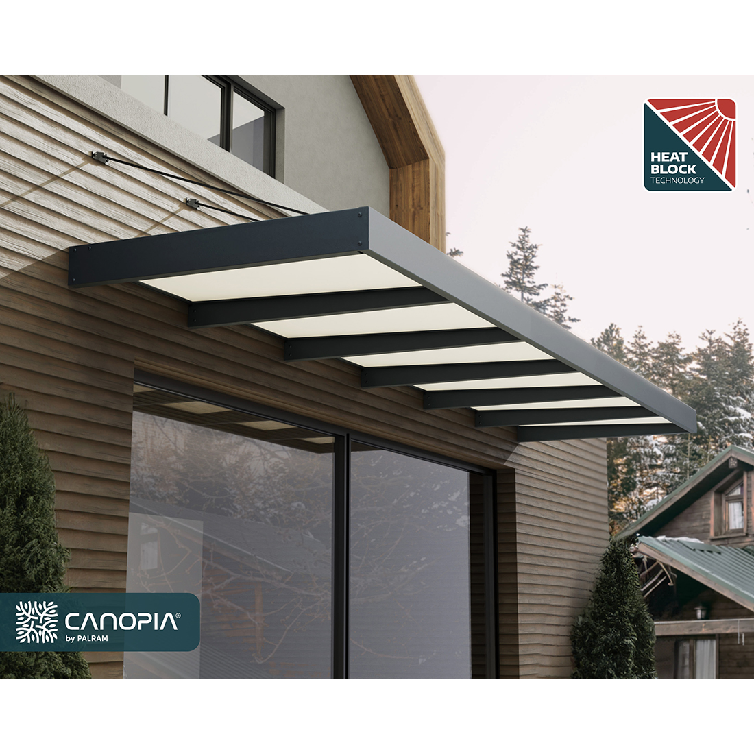 Entrétak Canopia by Palram Sophia XL Grå Klar 1,4 X 6 m