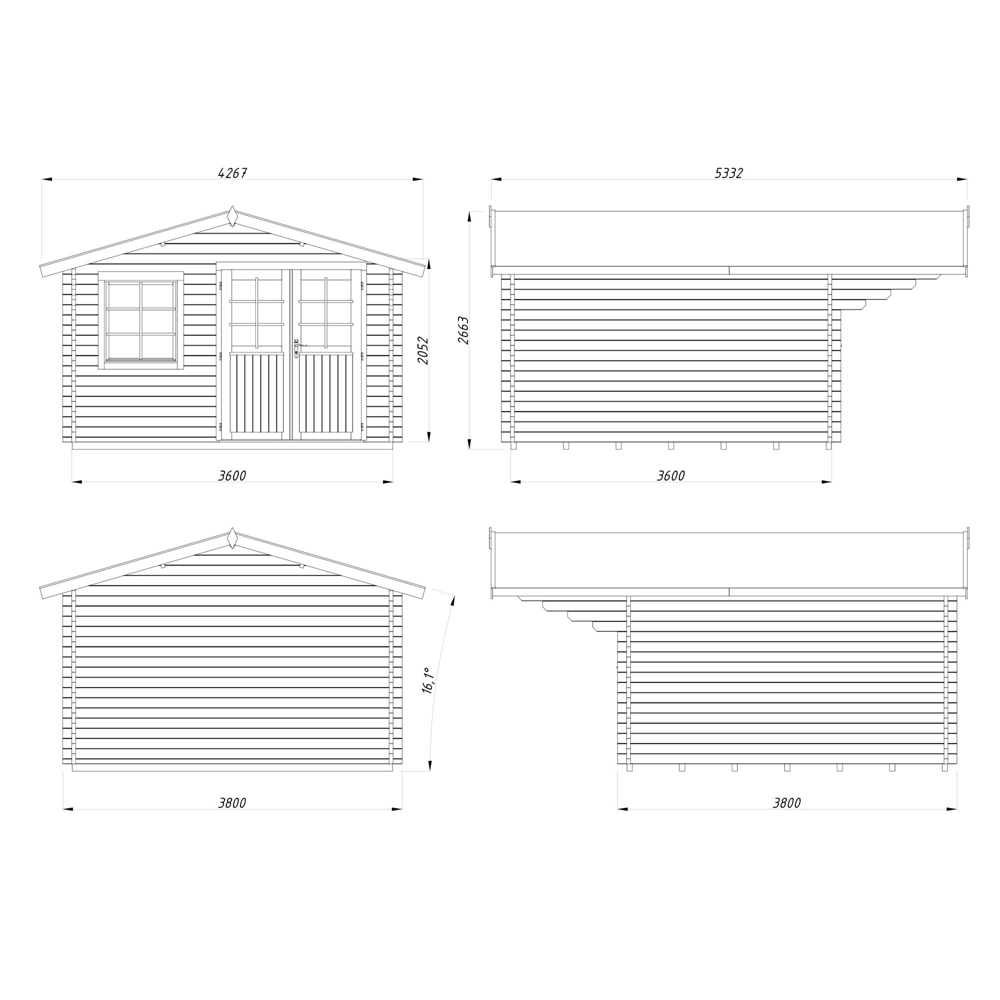 Stuga Sally 12,3 m2 Obehandlad