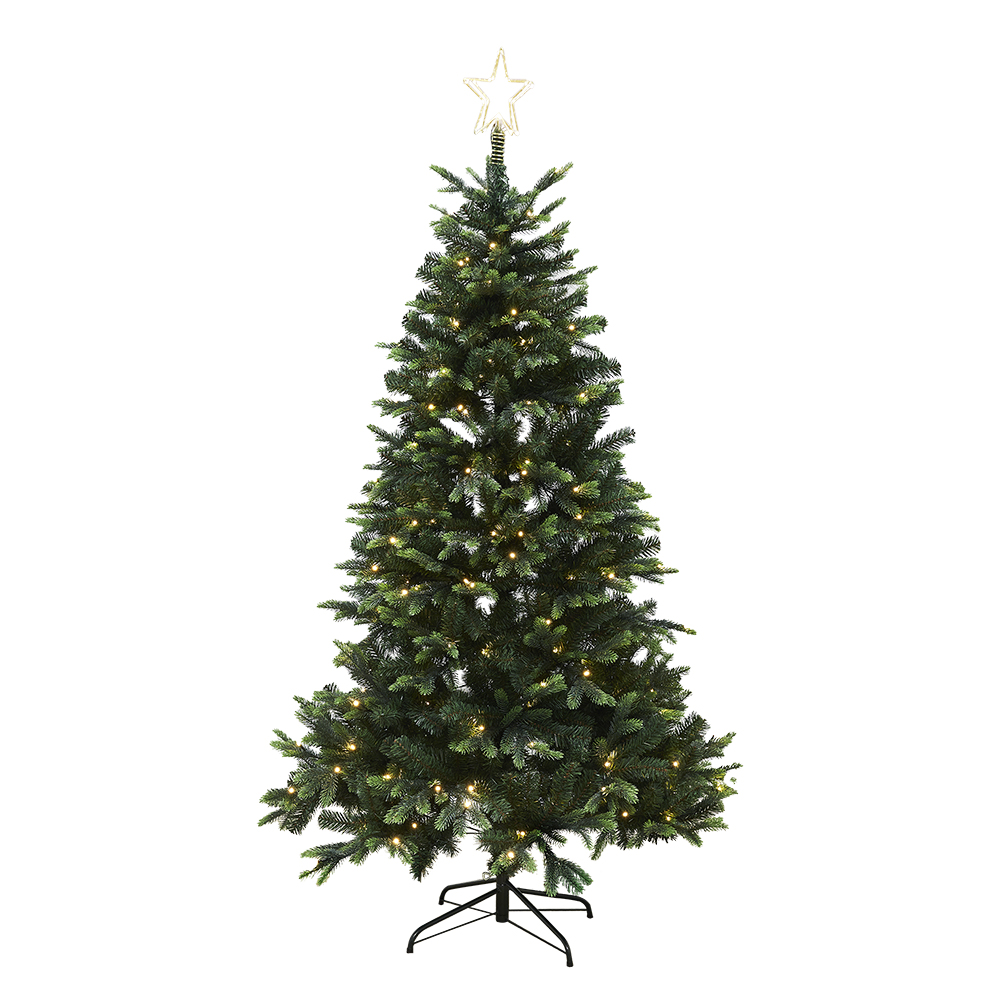 Julgran plast PE/PVC Klass A+ 210x142 cm m/LED och stjärna 210x142 cm