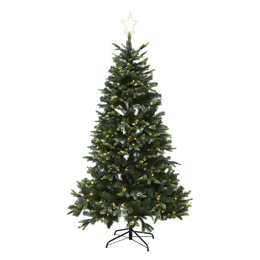 Julgran plast PE/PVC Klass A+ 210x142 cm m/LED och stjärna 210x142 cm