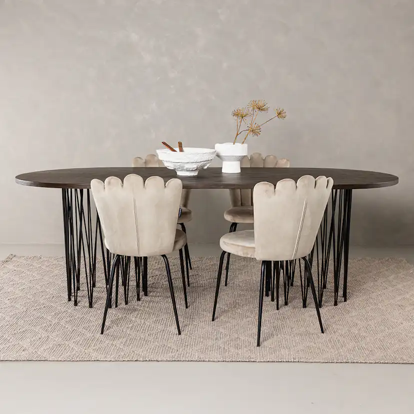 Matgrupp furniture/fashion Stone med 4 Limhamn Light Stolar