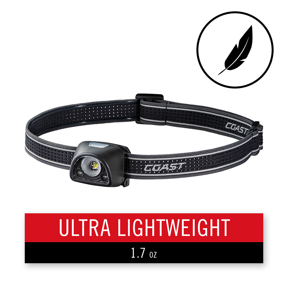 Pannlampa Coast FL1R Uppladdningsbar 435 Lumen Röd/Vit