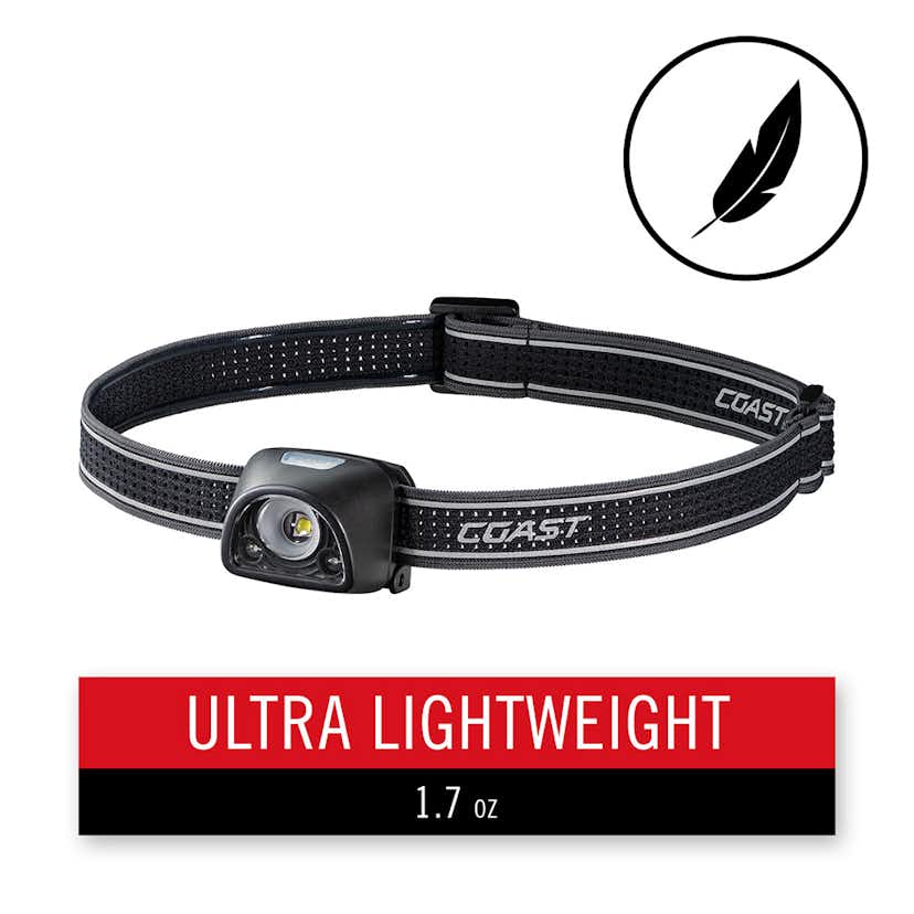 Pannlampa Coast FL1R Uppladdningsbar 435 Lumen Röd/Vit