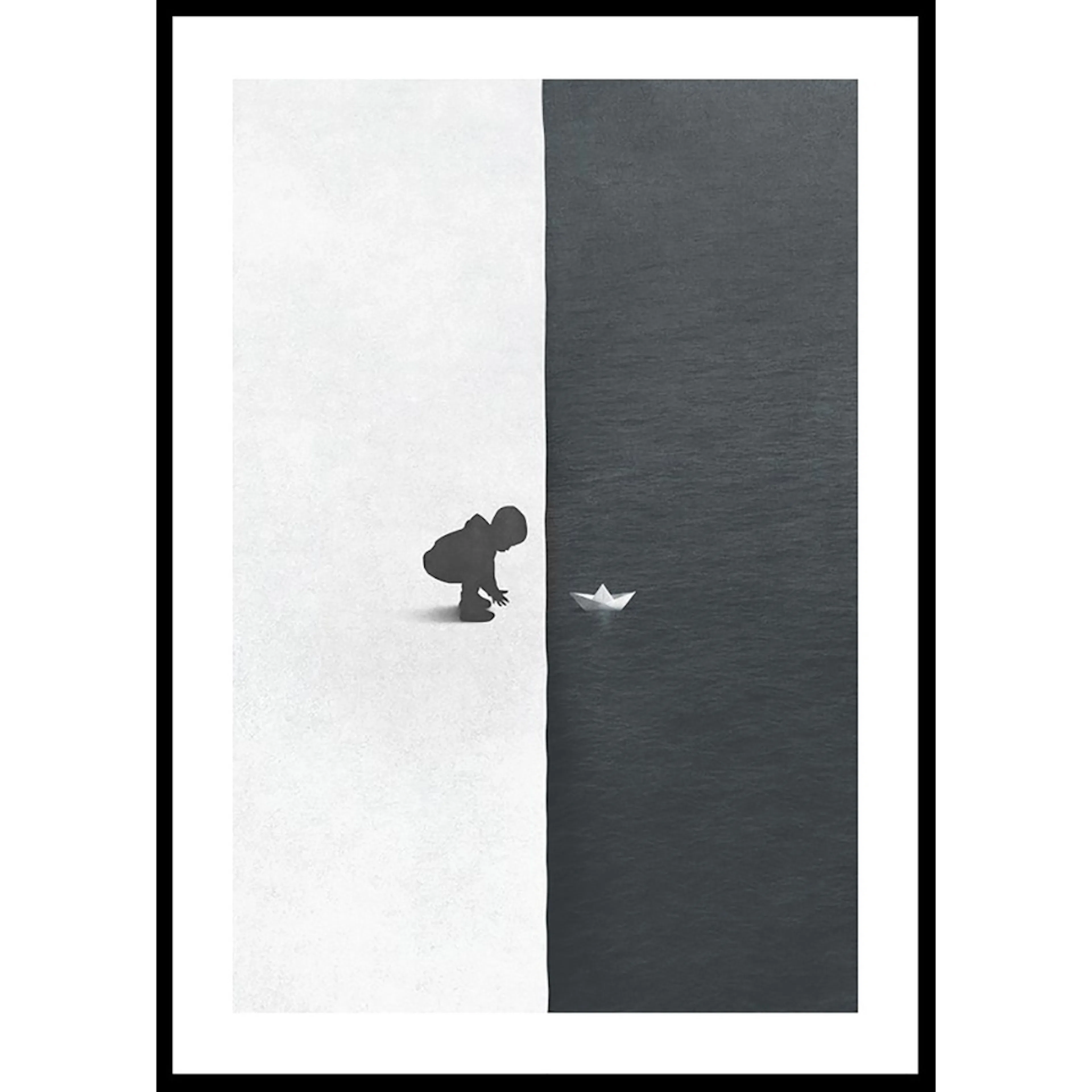 Poster Gallerix Child With Boat Contrast