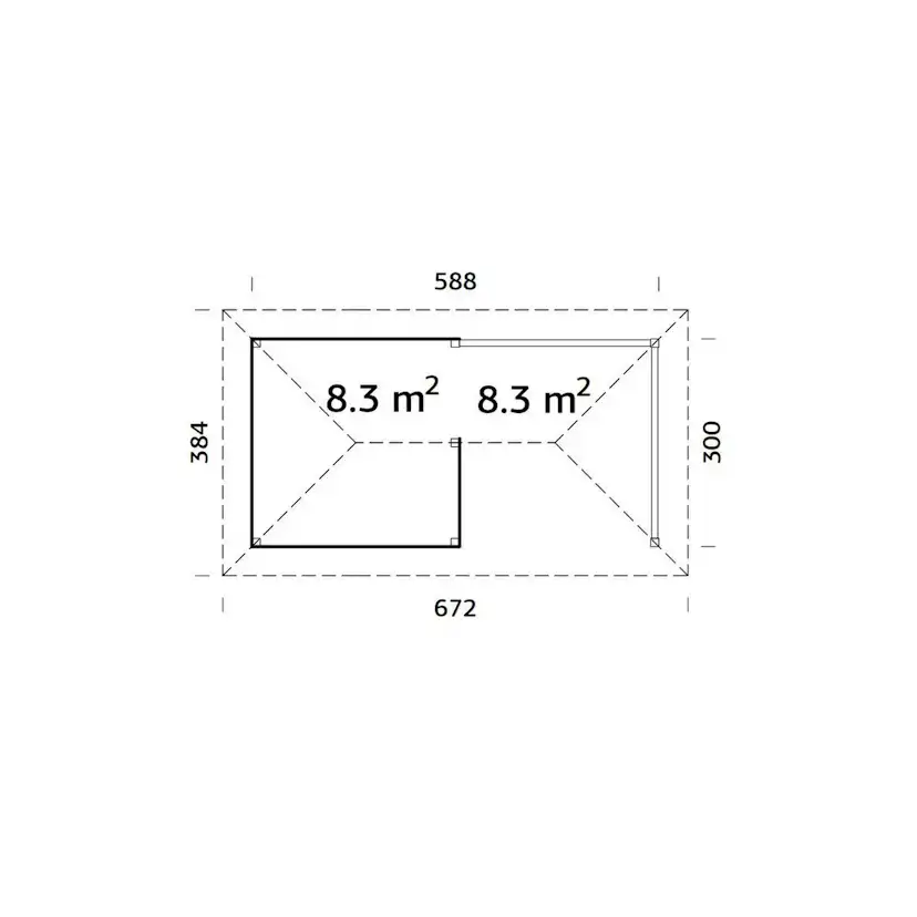 Stuga Palmako Bianca 16,6 m2 Set 3