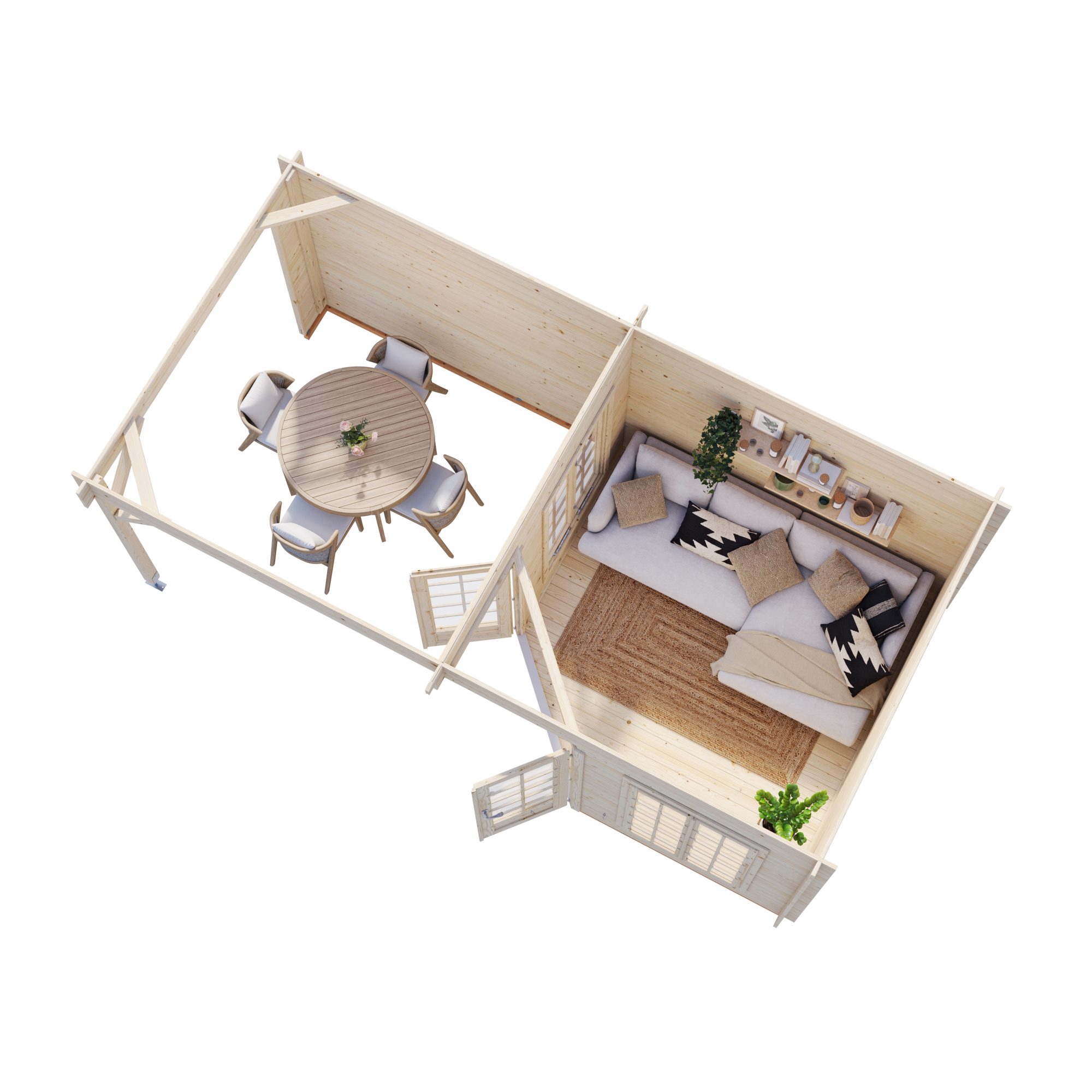 Melanie 6,8+8,3 m2 Brun dippad
