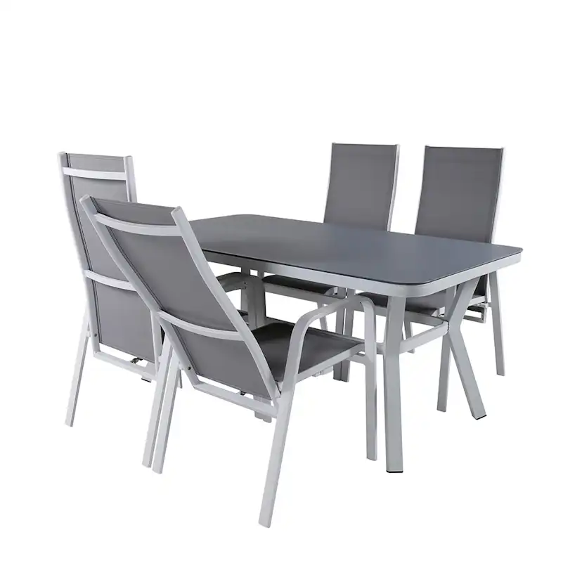Matgrupp Venture Home Vyn Vit med 4 Curz Matstolar
