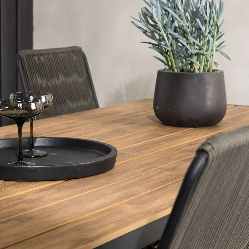 Break Diningtable Alumnium - Black / Nature Rectangular 90*2 Svart