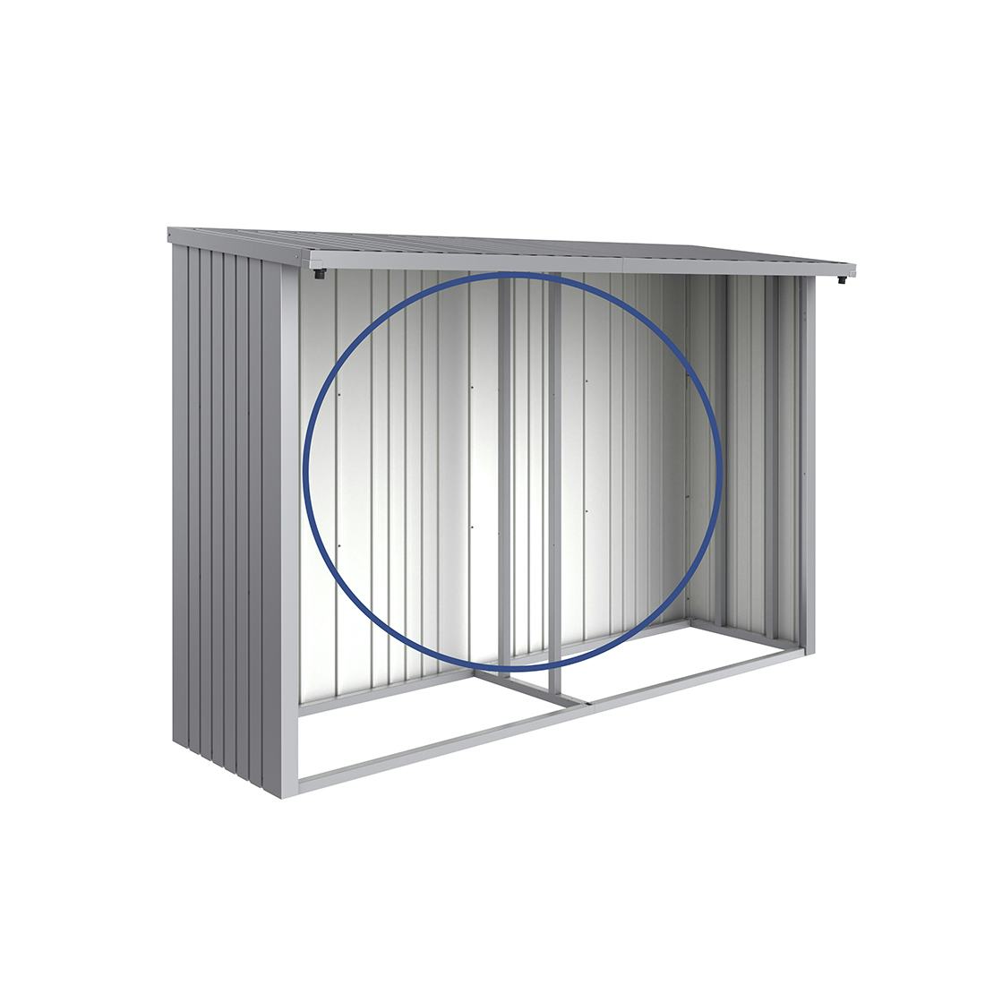 Bakvägg Biohort till WoodStock 300 Metallic Silver