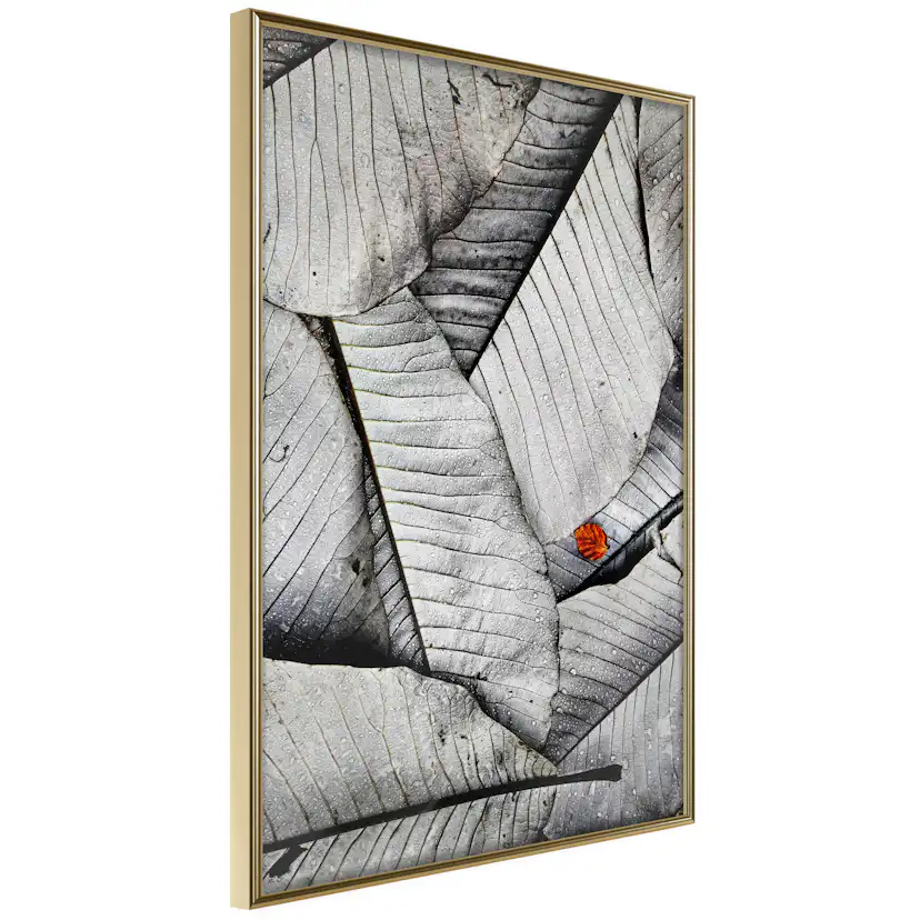 Poster Artgeist Affisch Black And White Leaves