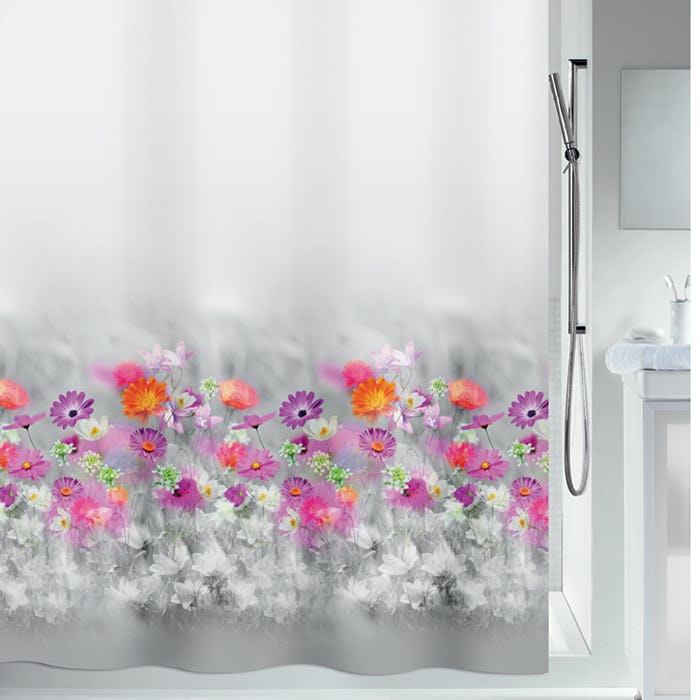 Duschdraperi Spirella Abella Grey/Pink 180X200